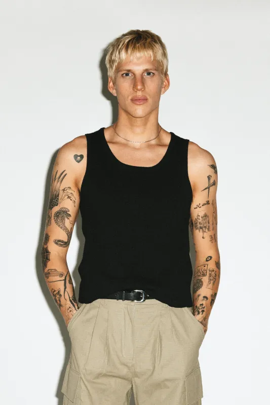 Virgil Cropped Tank |  Black sold by California Arts