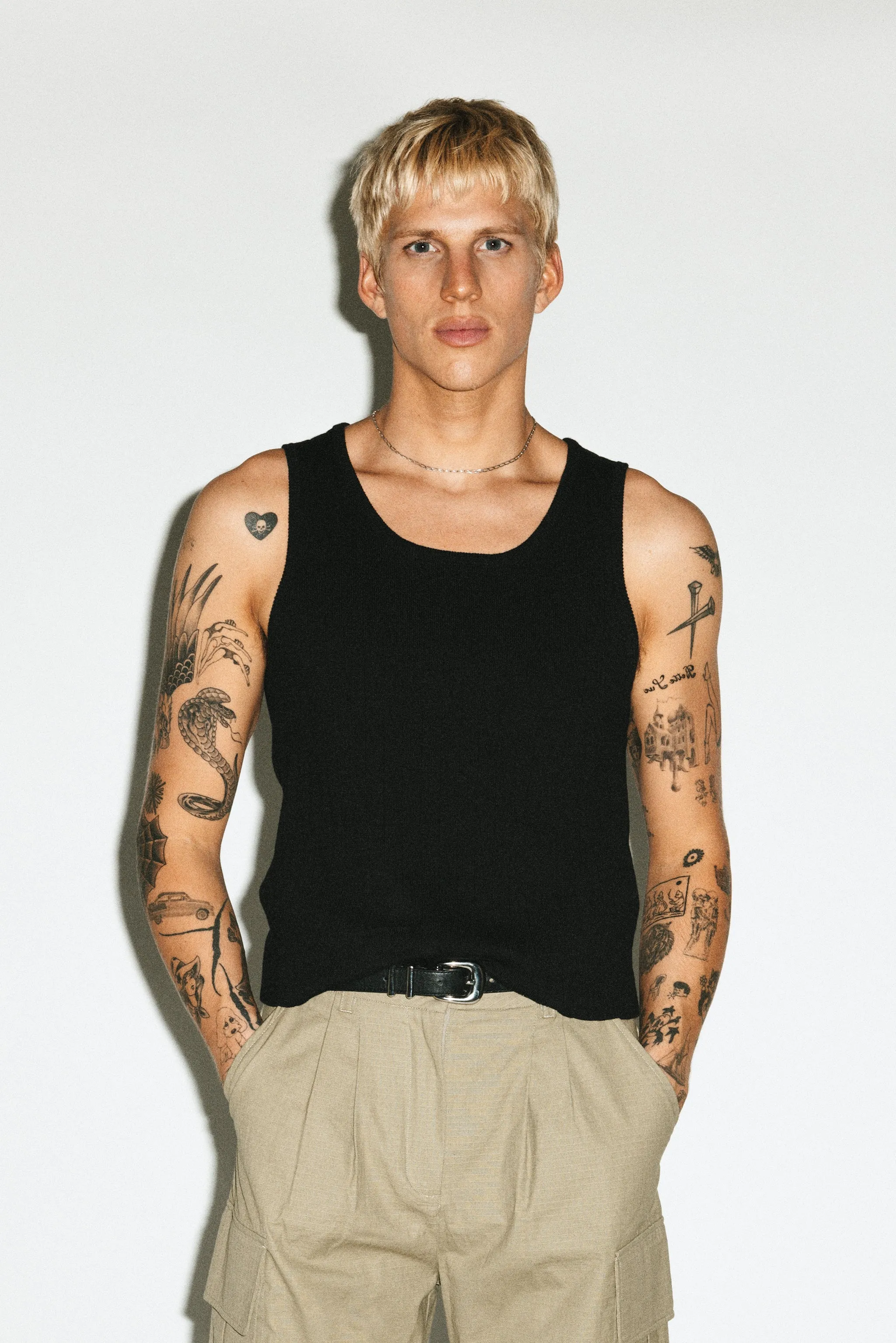 Virgil Cropped Tank | Black sold by California Arts