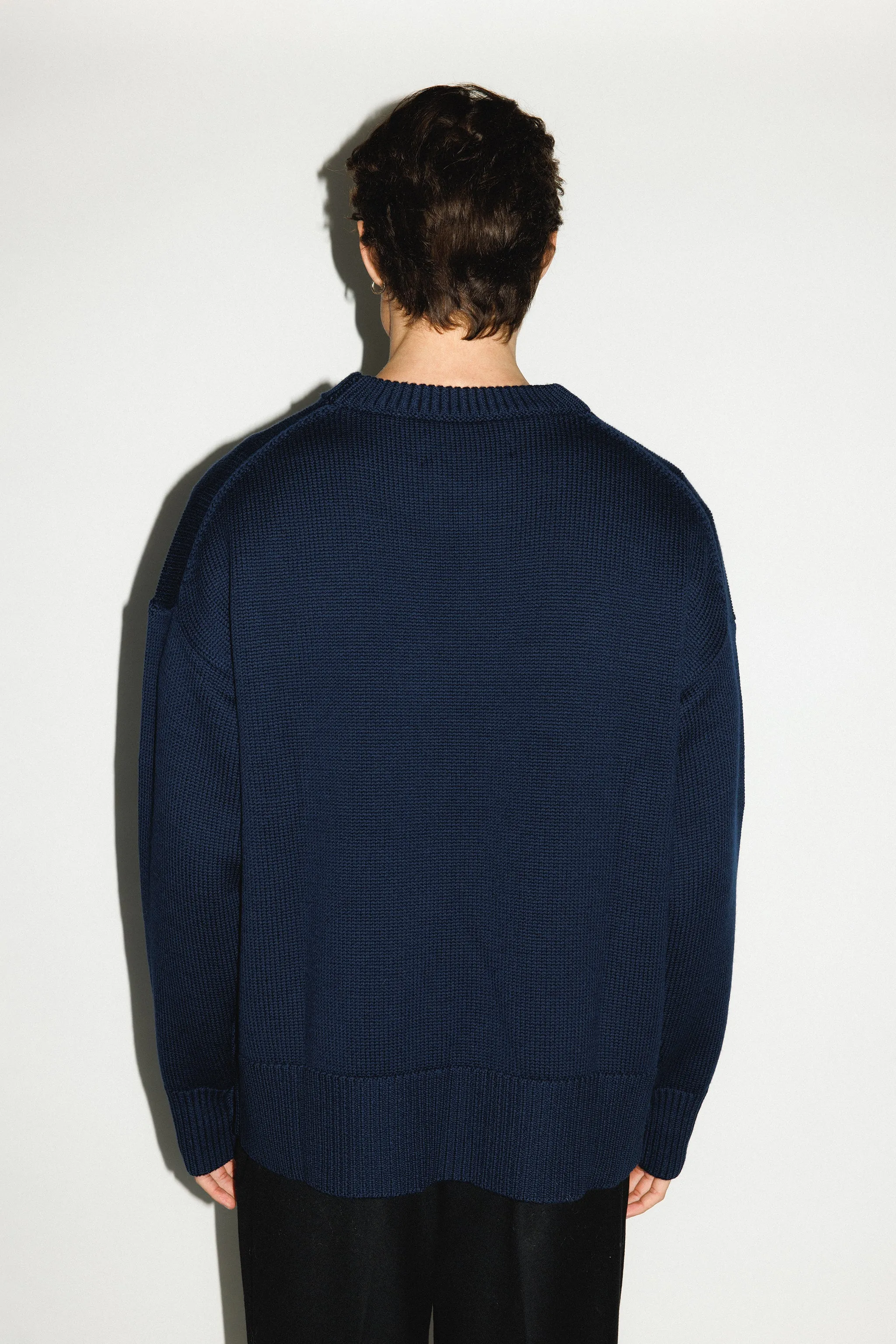 Palos Oversized Crew-Neck Sweater | Navy sold by California Arts product image thumbnail 5