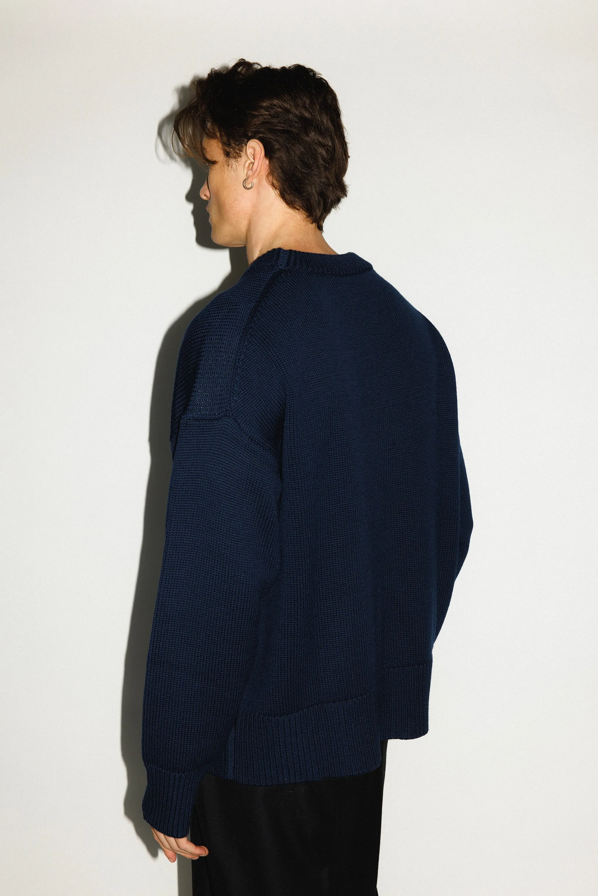 Palos Oversized Crew-Neck Sweater | Navy sold by California Arts product image thumbnail 4