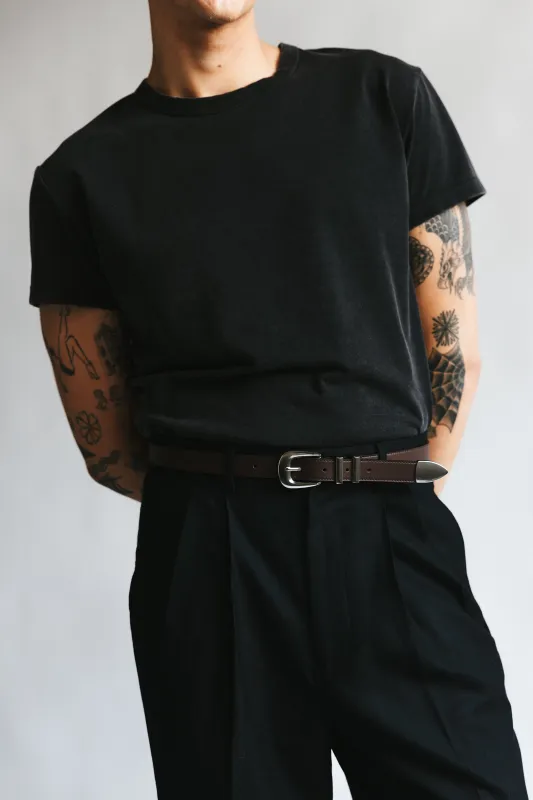 Wilshire Western Leather Belt  |  Chocolate sold by California Arts