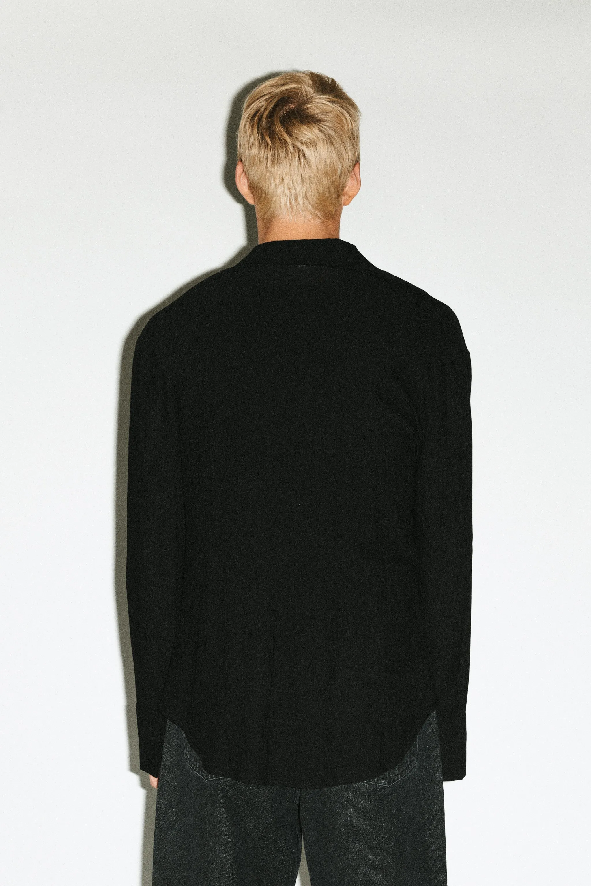 Del Aire Semi-Sheer Gauze Button Up | Black sold by California Arts product image thumbnail 5