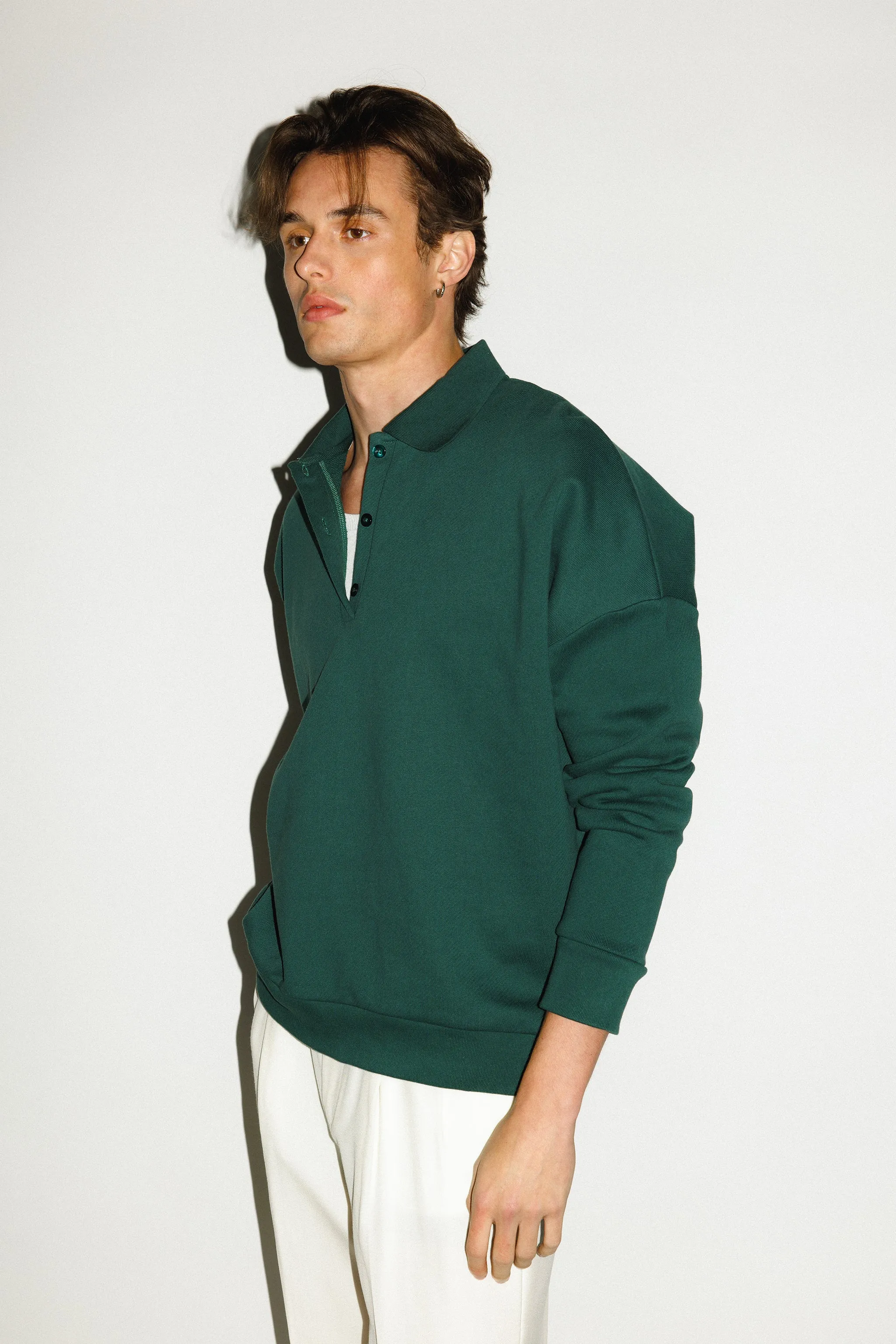 Pacific Oversized Collared Sweatshirt | Evergreen sold by California Arts product image thumbnail 3