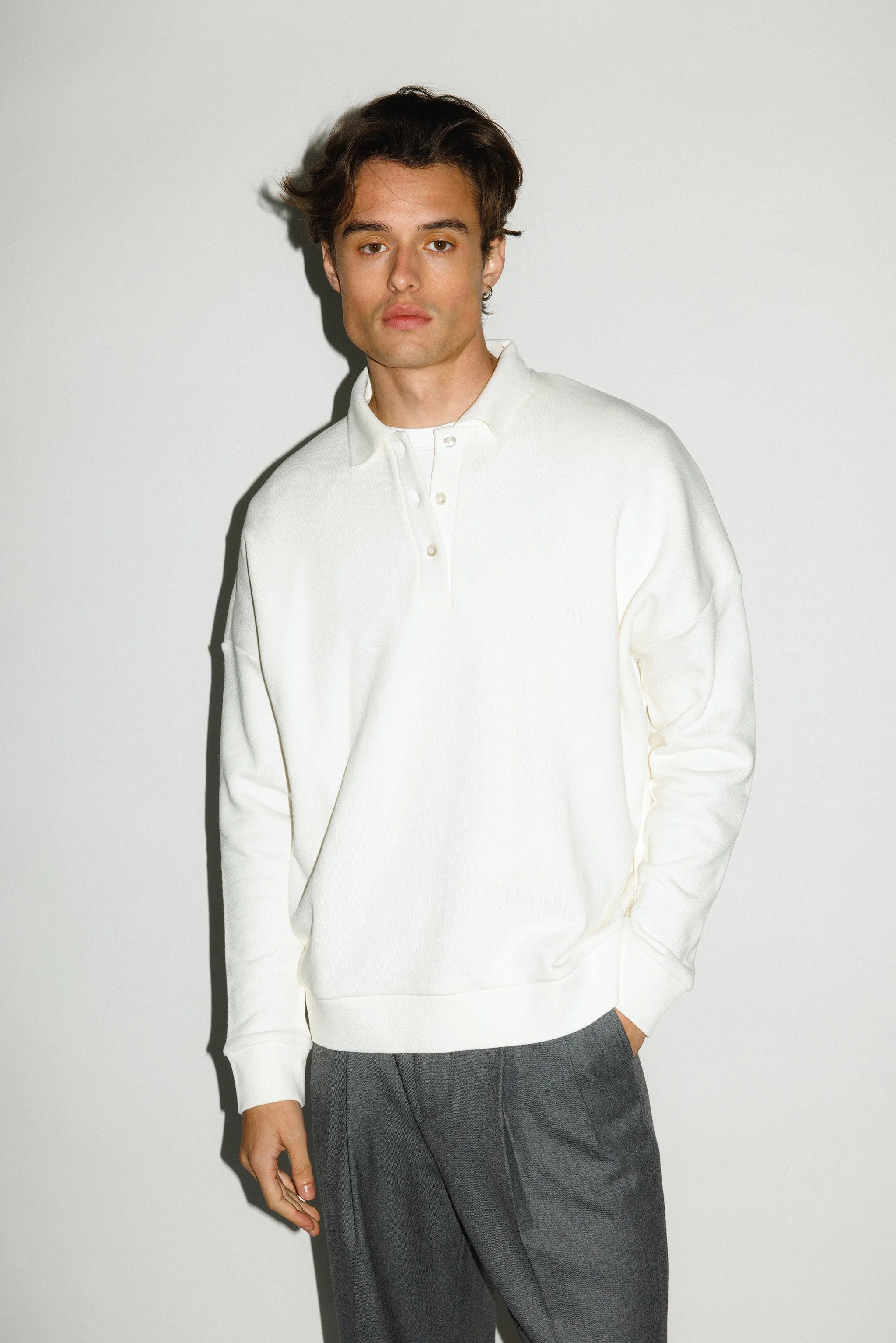 Pacific Oversized Collared Sweatshirt  |  Ivory sold by California Arts