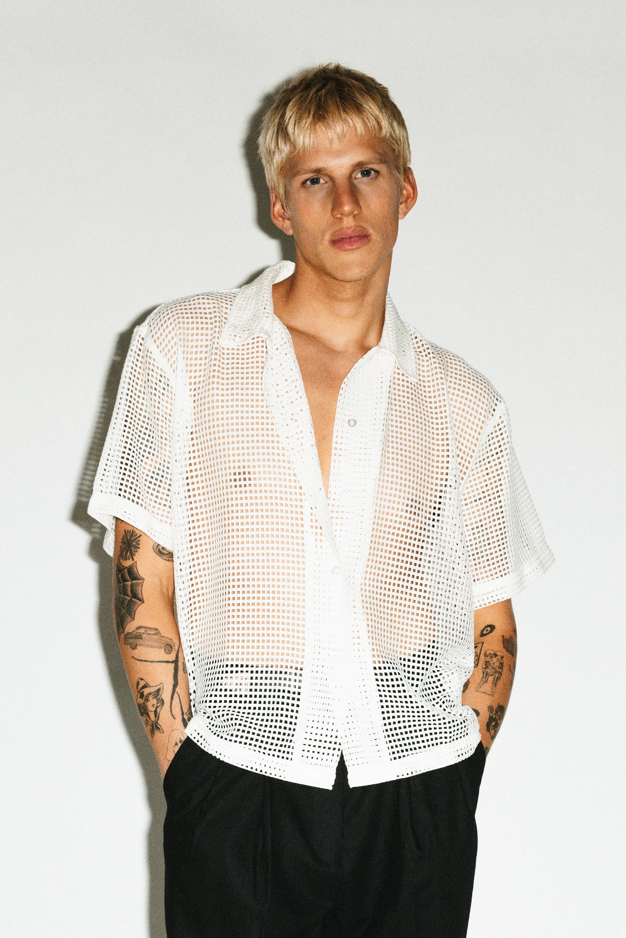 Venice Short-Sleeve Summer Shirt | Grid Crochet sold by California Arts
