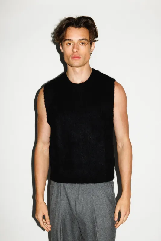 Canal Alpaca Knit Sweater Vest  |  Black sold by California Arts