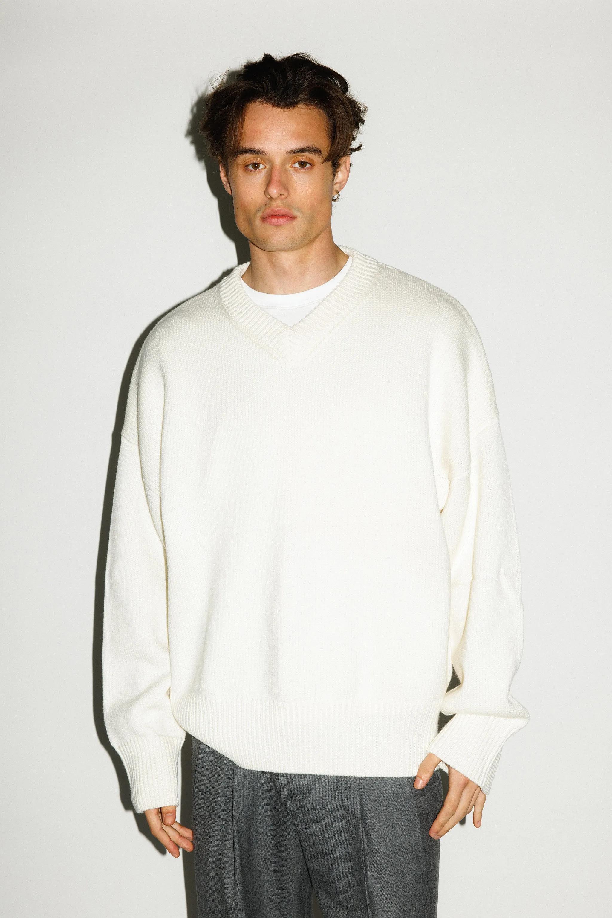 Verdes Oversized V-Neck Sweater | Ivory sold by California Arts