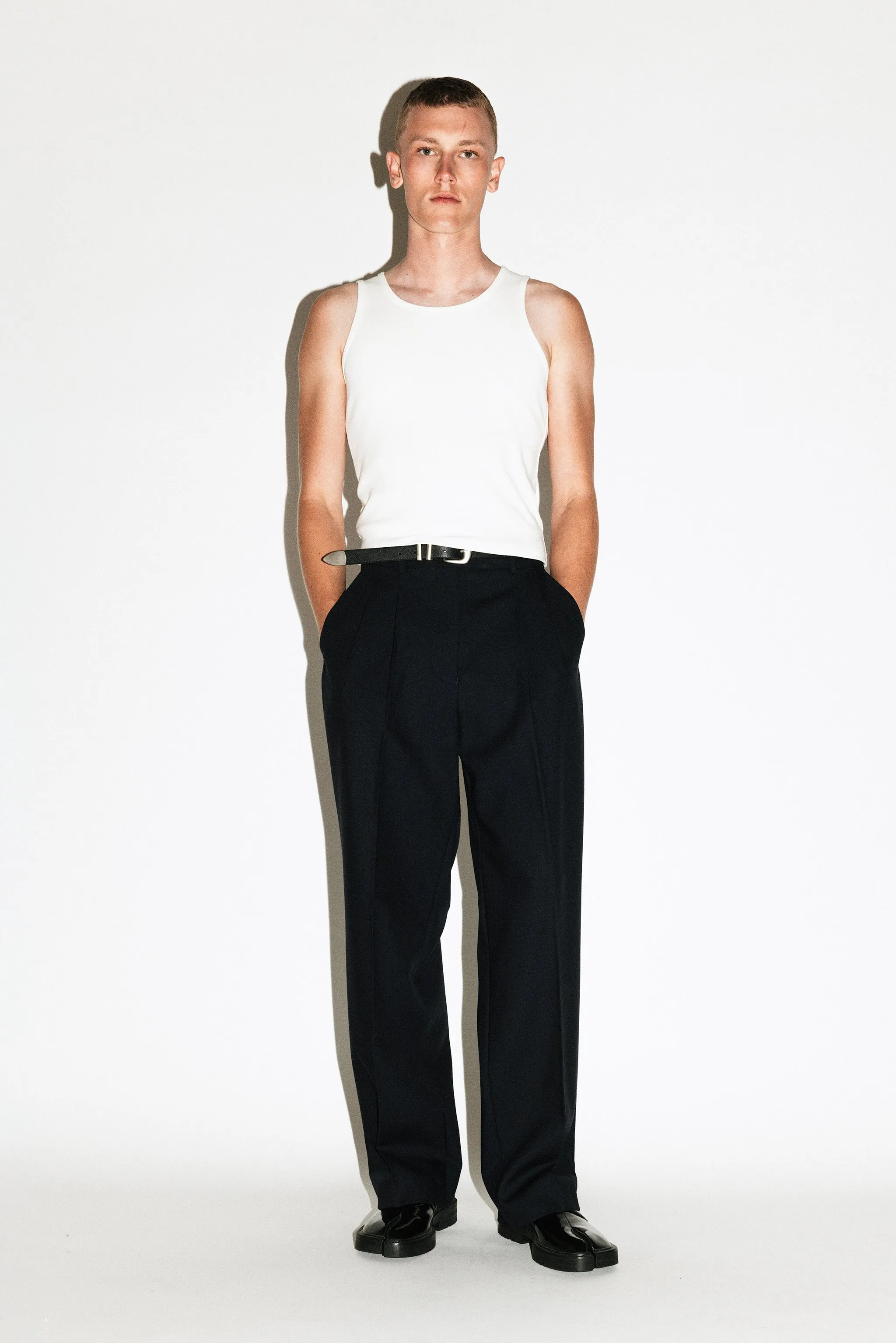 Dume Wide-Leg Ultra-Pleated Trouser | Black sold by California Arts