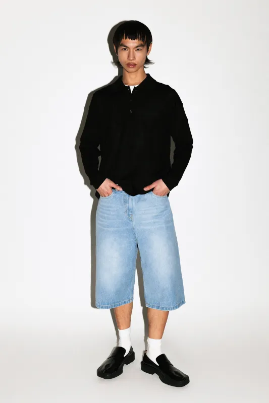 Baxter Wide-Leg Denim Shorts  |  Rinse sold by California Arts