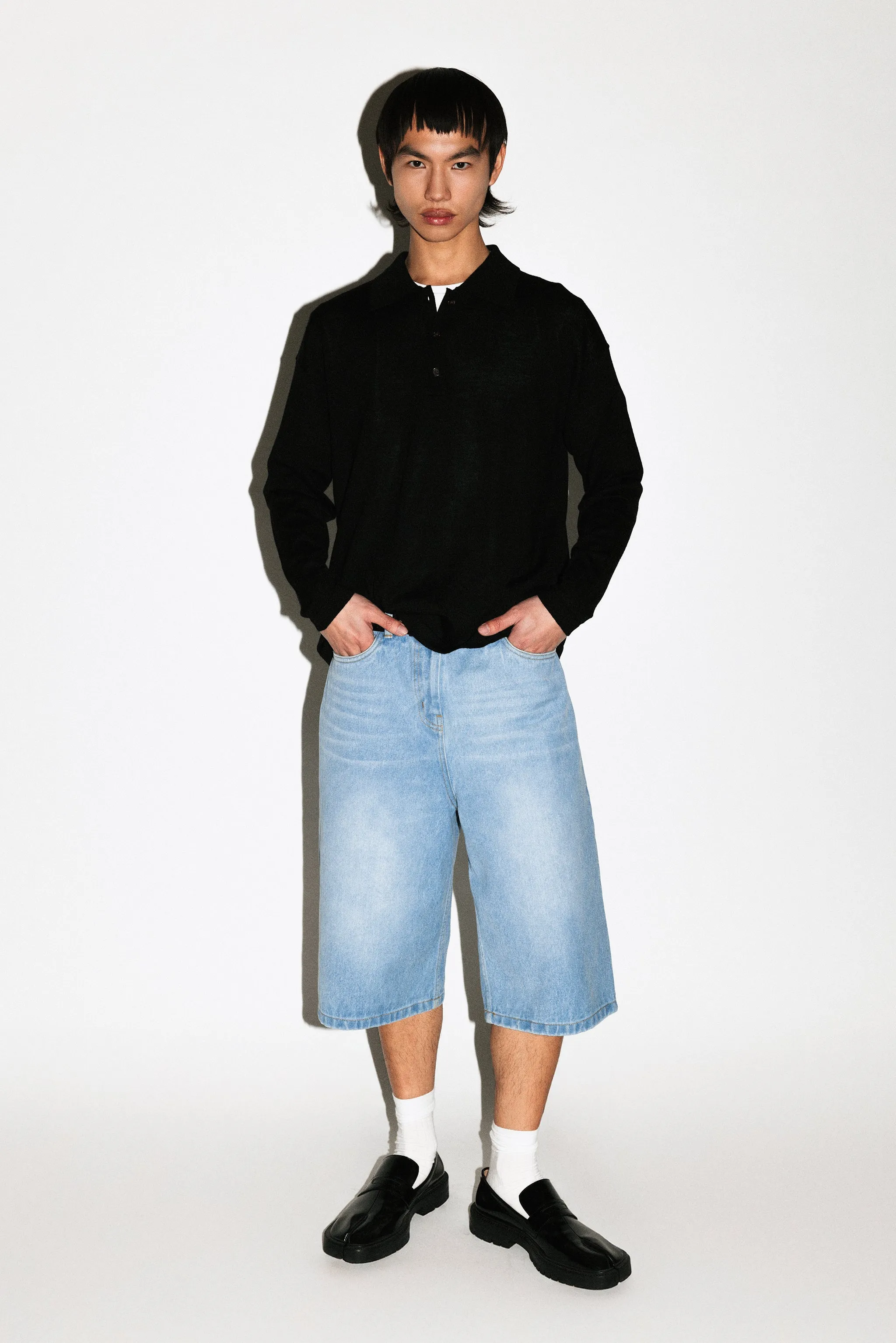 Baxter Wide-Leg Denim Shorts | Rinse sold by California Arts