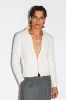 Hoover Textural Slim Zip Cardigan | Off-White sold by California Arts