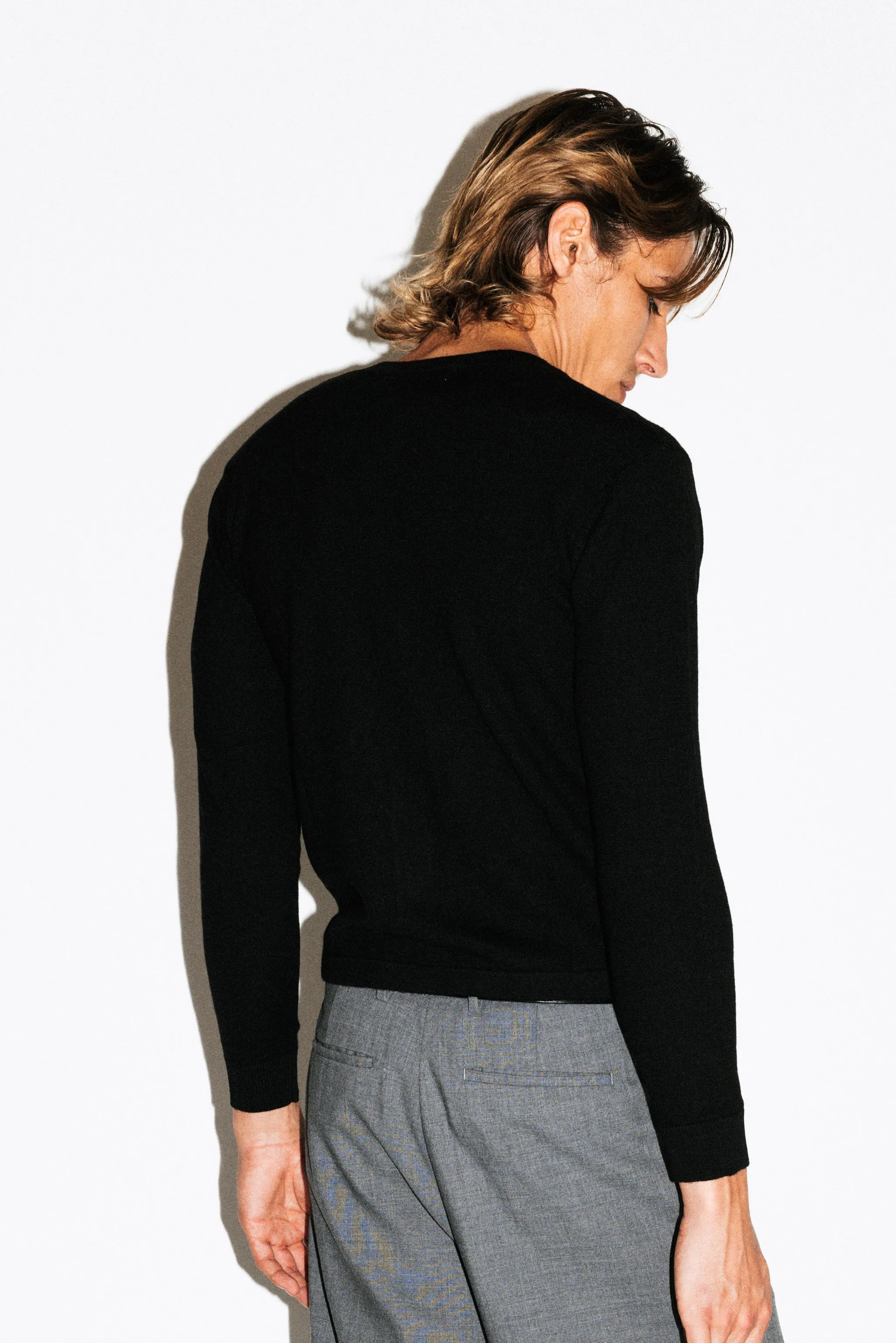 Almont Slim Crew Cardigan | Black sold by California Arts product image thumbnail 3