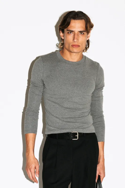 Benton Slim Long Sleeve Tee  |  Charcoal Grey sold by California Arts