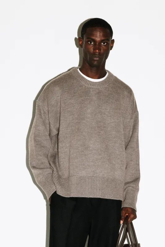 Palos Oversized Crew-Neck Sweater  |  Oat sold by California Arts