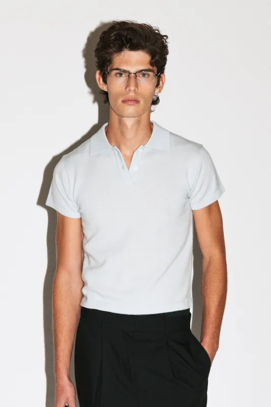 Hancock Mini Merino Polo | Glacier sold by California Arts