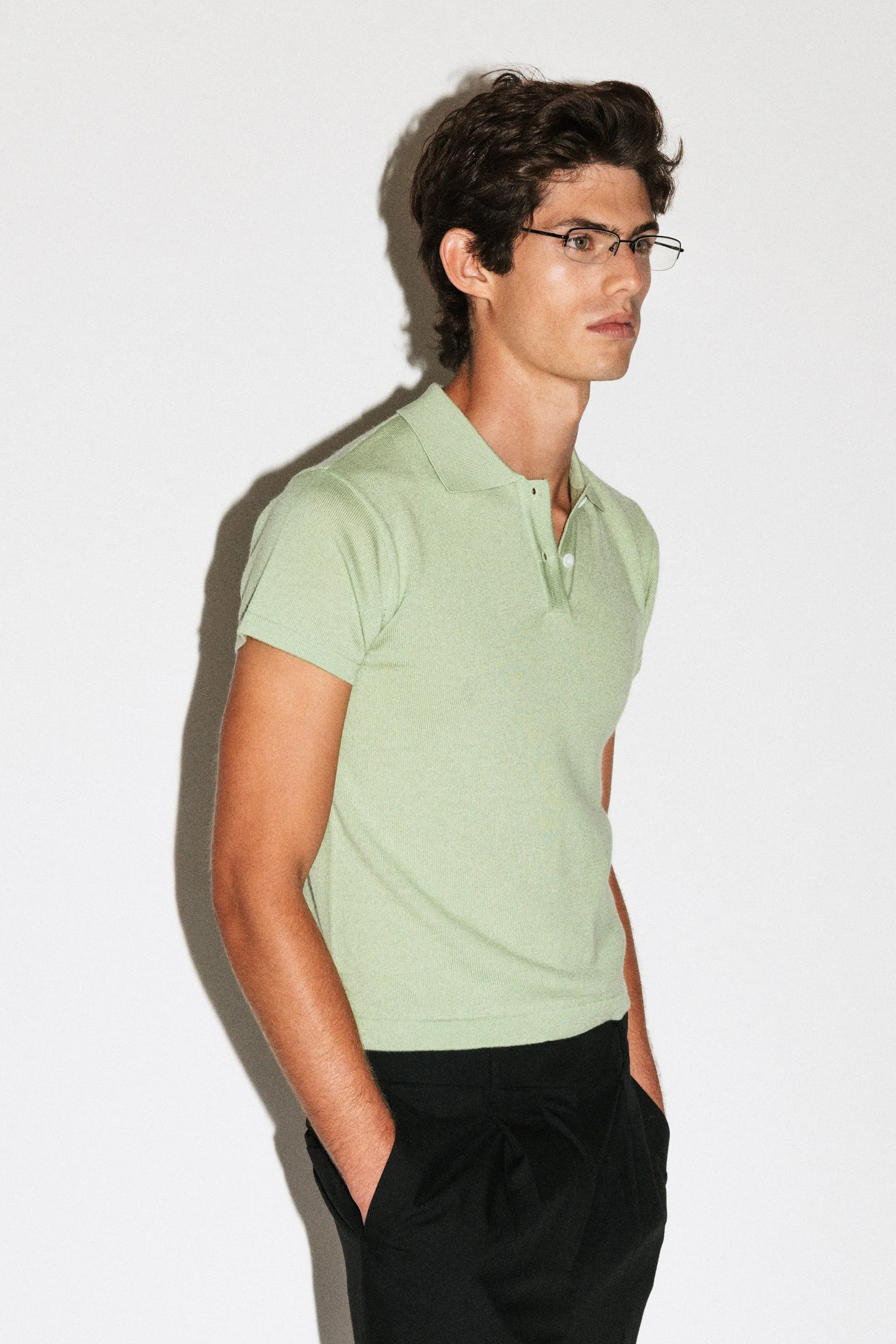 Hancock Mini Merino Polo | Avocado sold by California Arts product image thumbnail 2