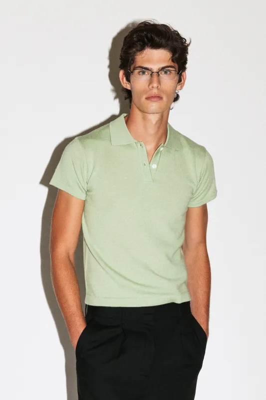 Hancock Mini Merino Polo | Avocado sold by California Arts