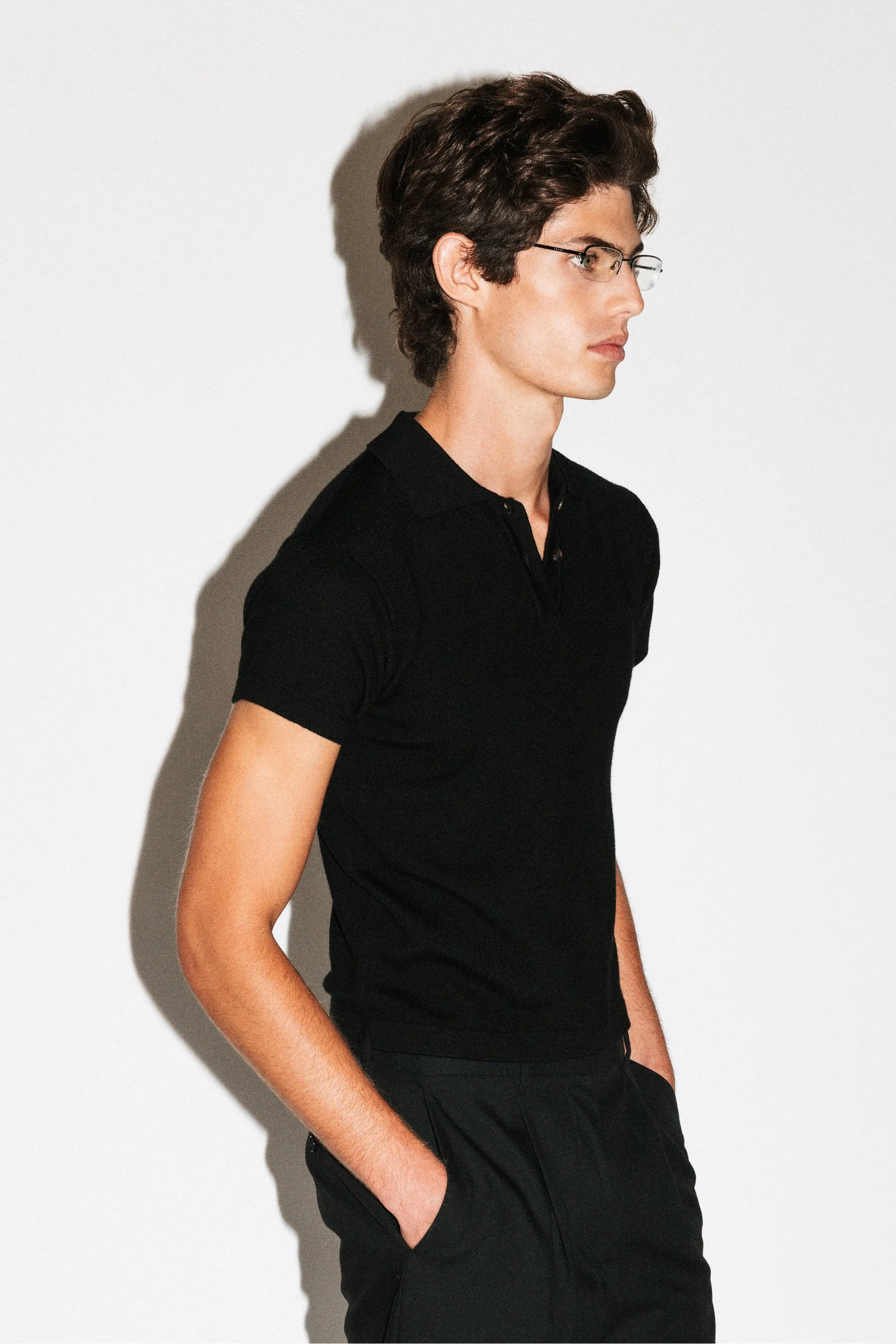 Hancock Mini Merino Polo | Black sold by California Arts product image thumbnail 2