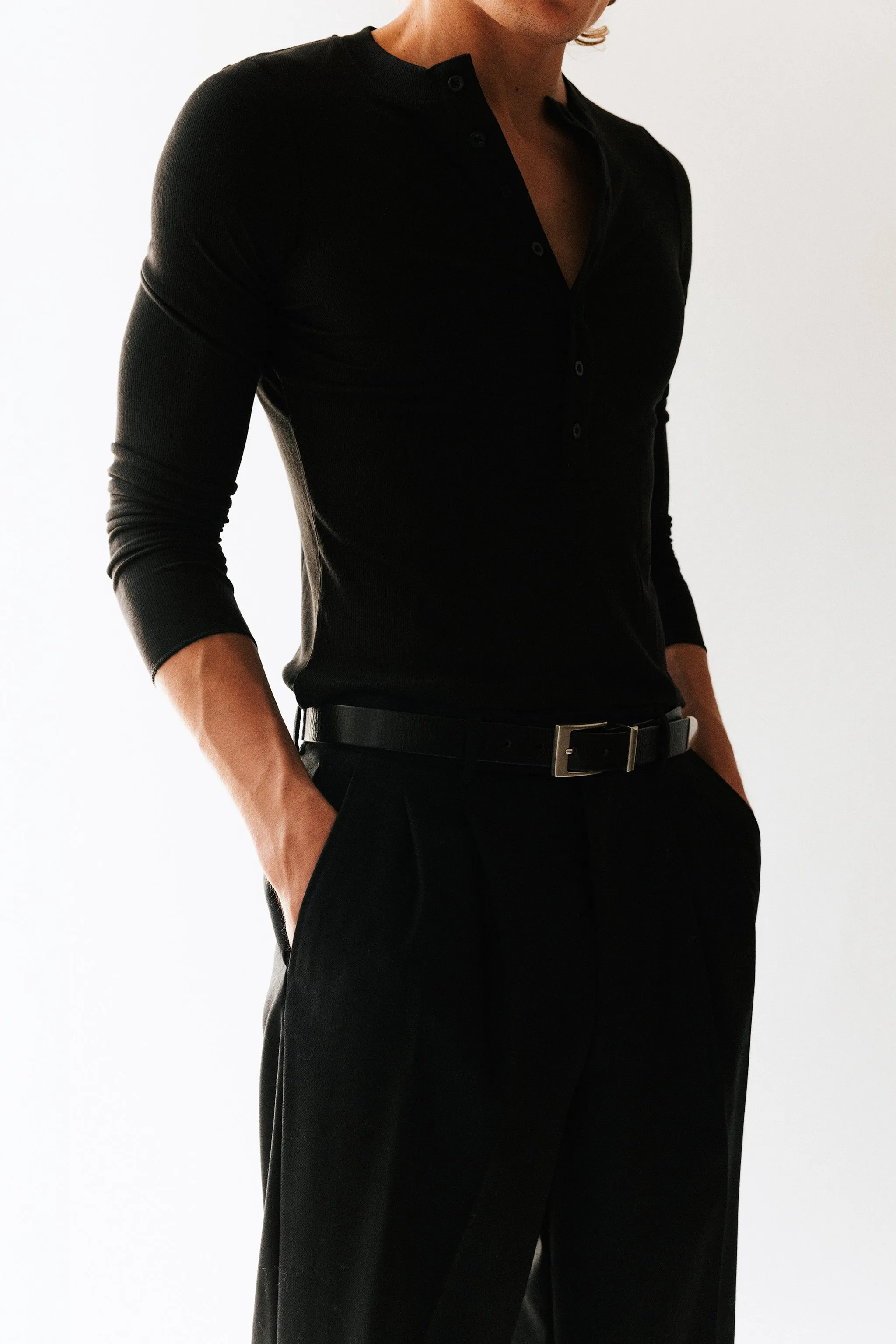 Highland Square Buckle Western Belt | Black sold by California Arts product image thumbnail 3