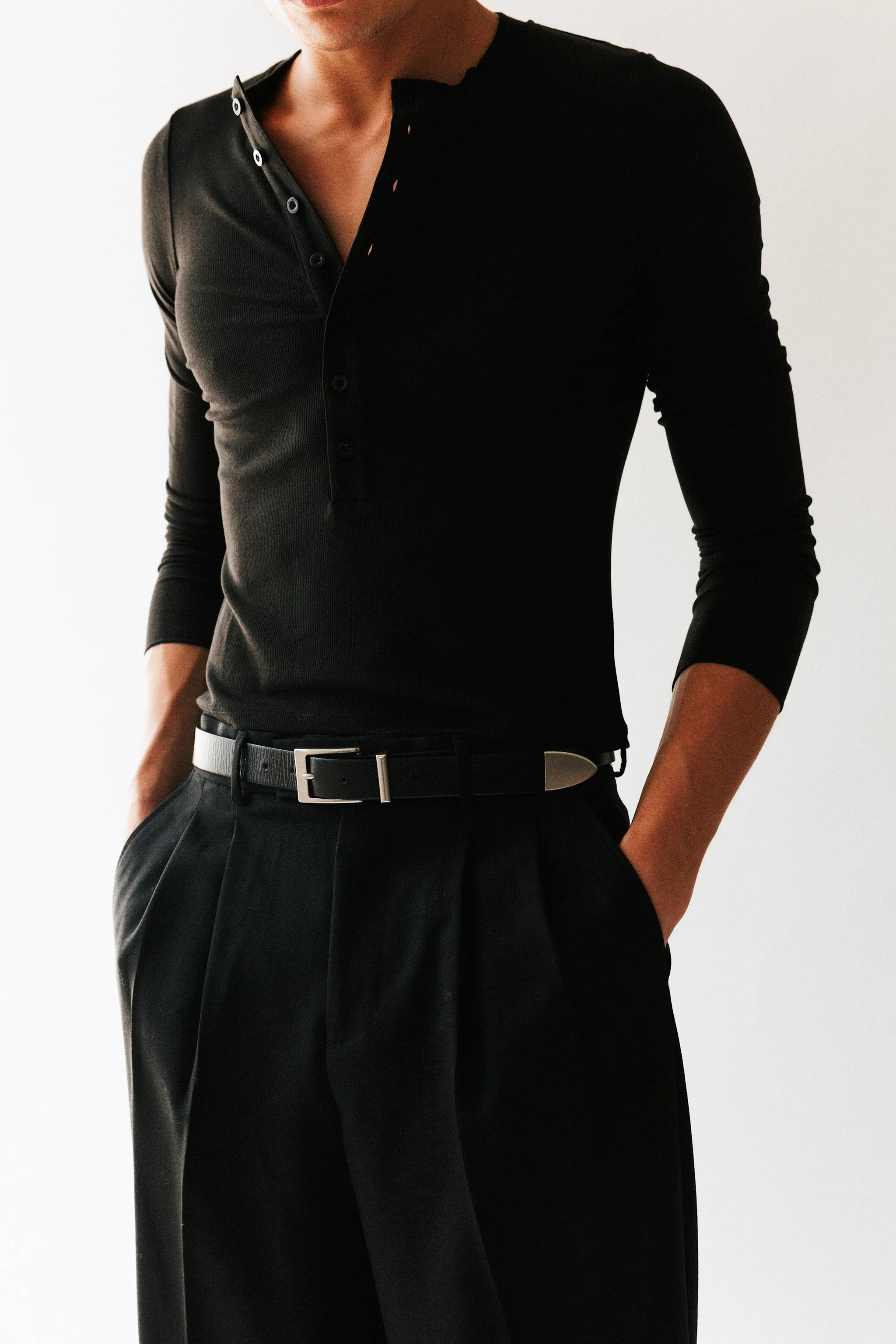 Highland Square Buckle Western Belt | Black sold by California Arts product image thumbnail 2