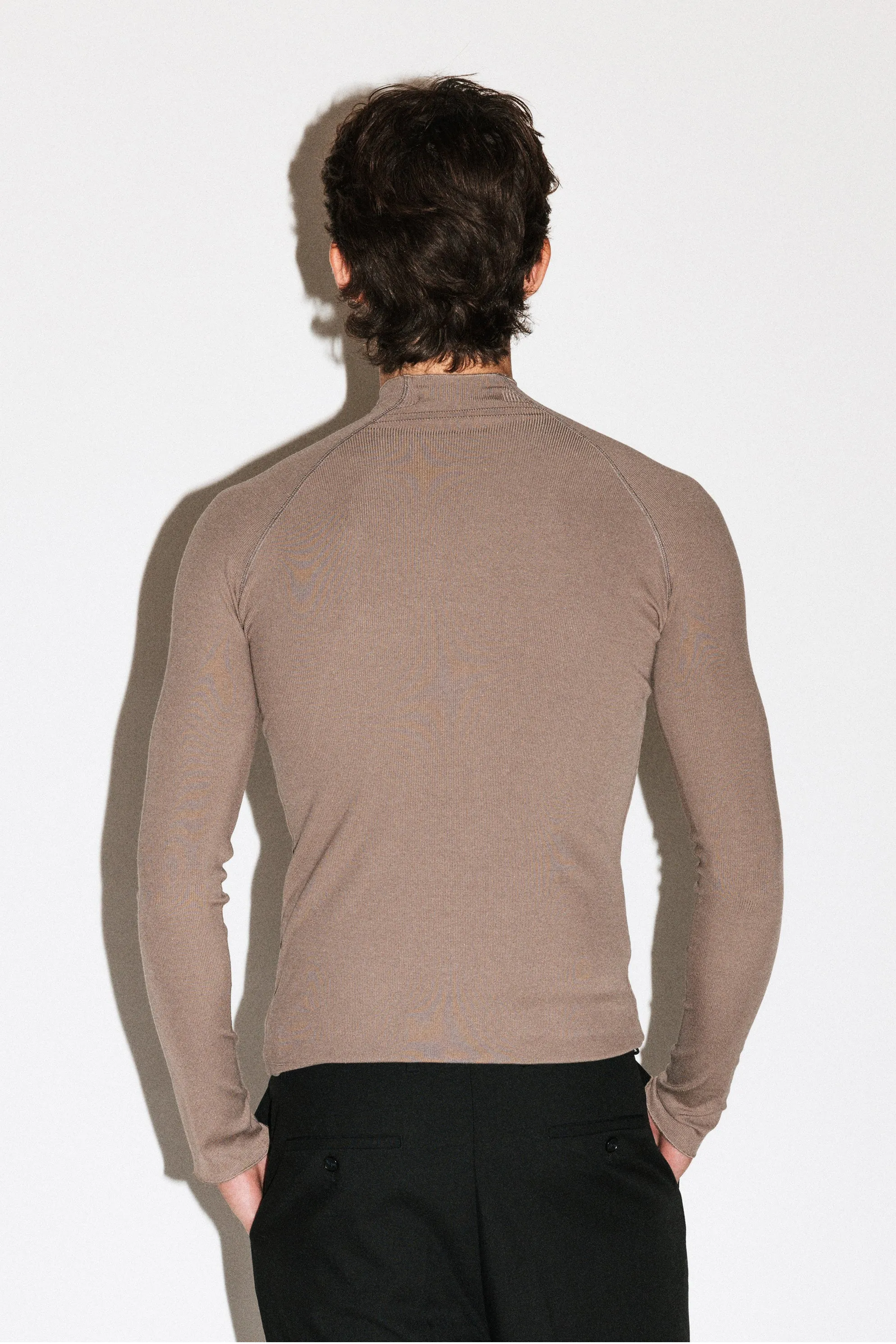 Lloyd Slim Silk Mockneck | Taupe sold by California Arts product image thumbnail 4