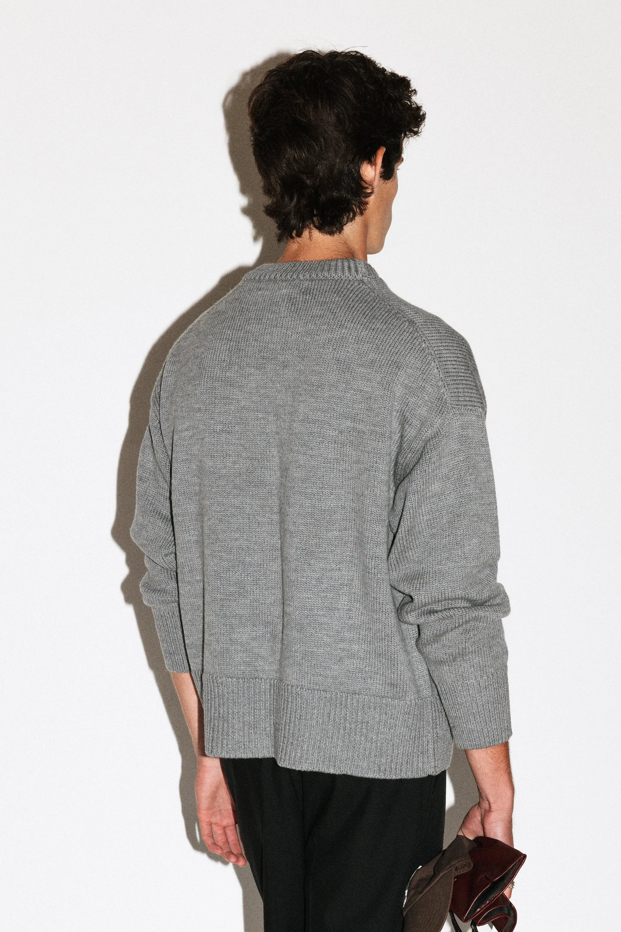 Palos Oversized Crew-Neck Sweater | Grey Melange sold by California Arts product image thumbnail 3