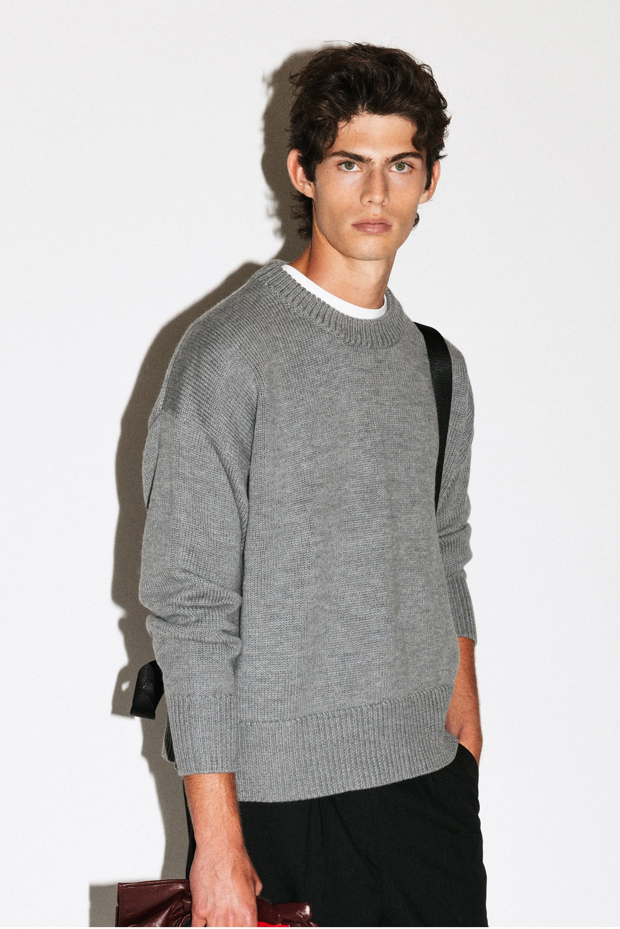 Palos Oversized Crew-Neck Sweater | Grey Melange sold by California Arts product image thumbnail 2