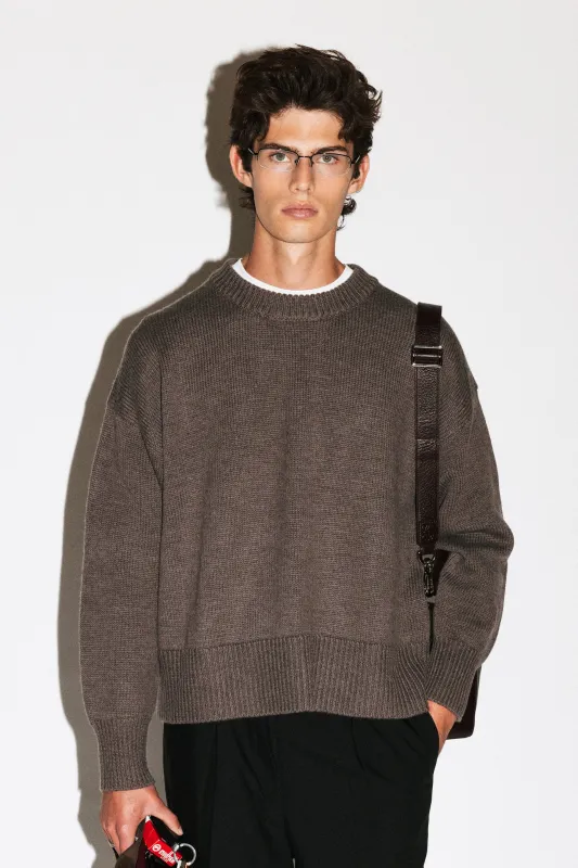 Palos Oversized Crew-Neck Sweater  |  Taupe Melange sold by California Arts