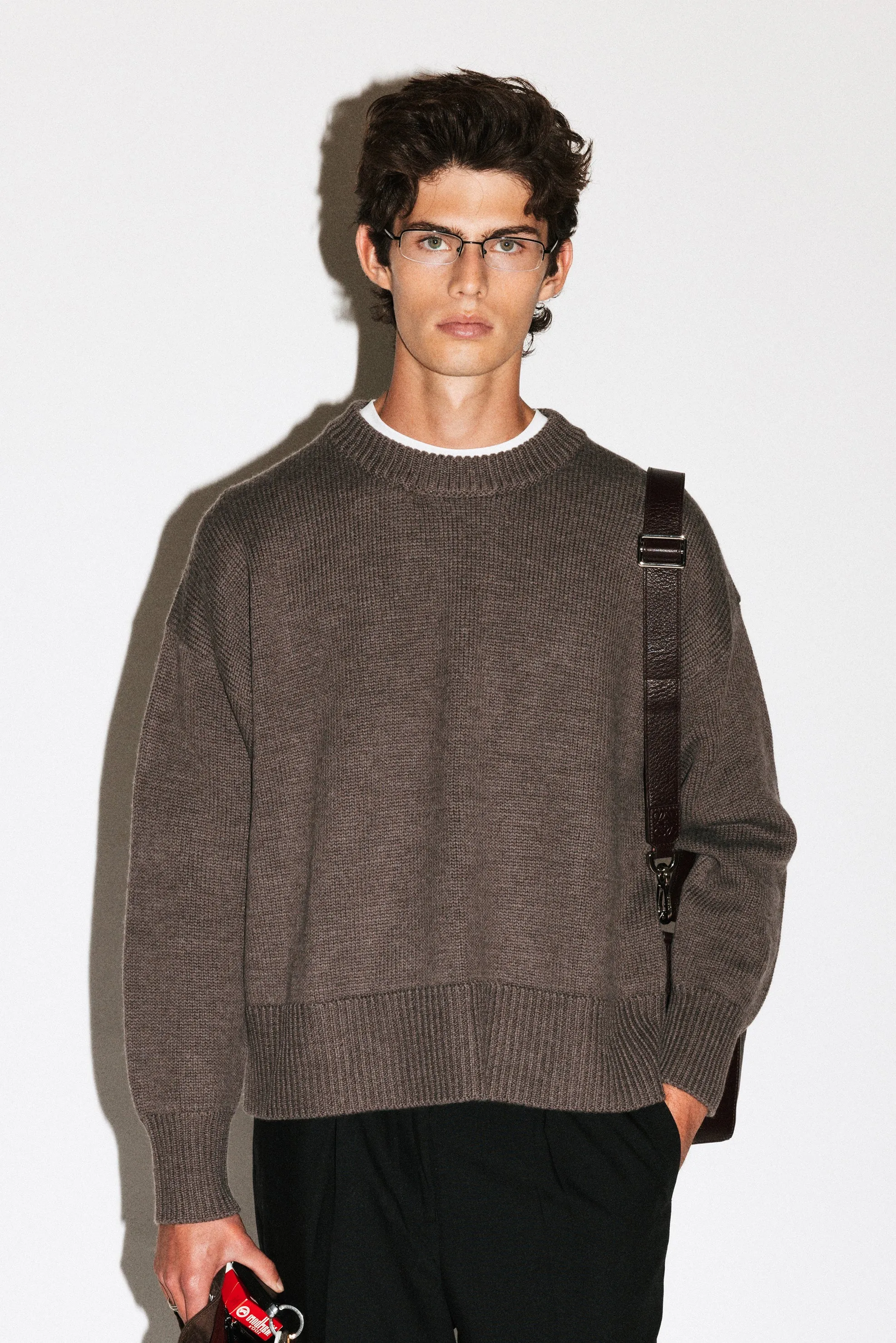 Palos Oversized Crew-Neck Sweater | Taupe Melange sold by California Arts