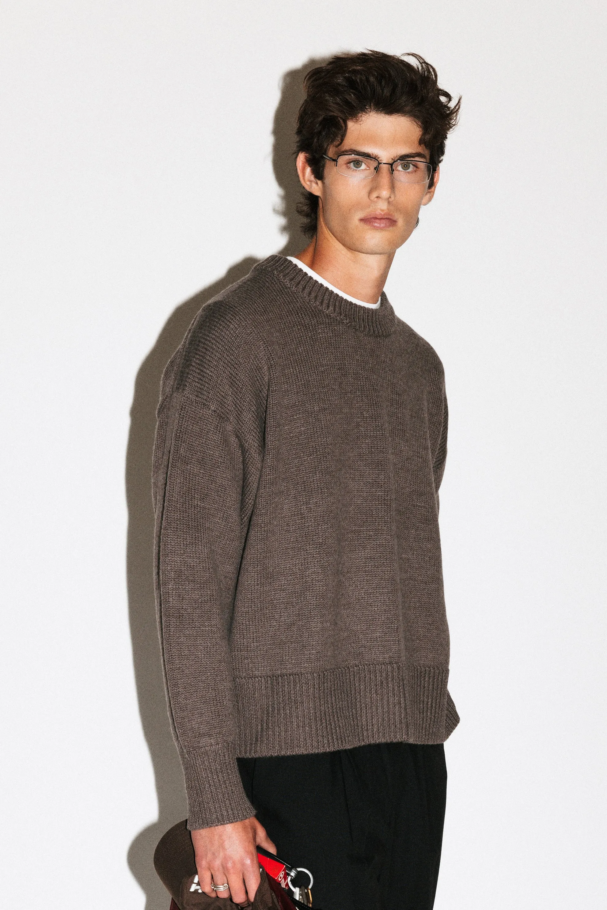 Palos Oversized Crew-Neck Sweater | Taupe Melange sold by California Arts product image thumbnail 3