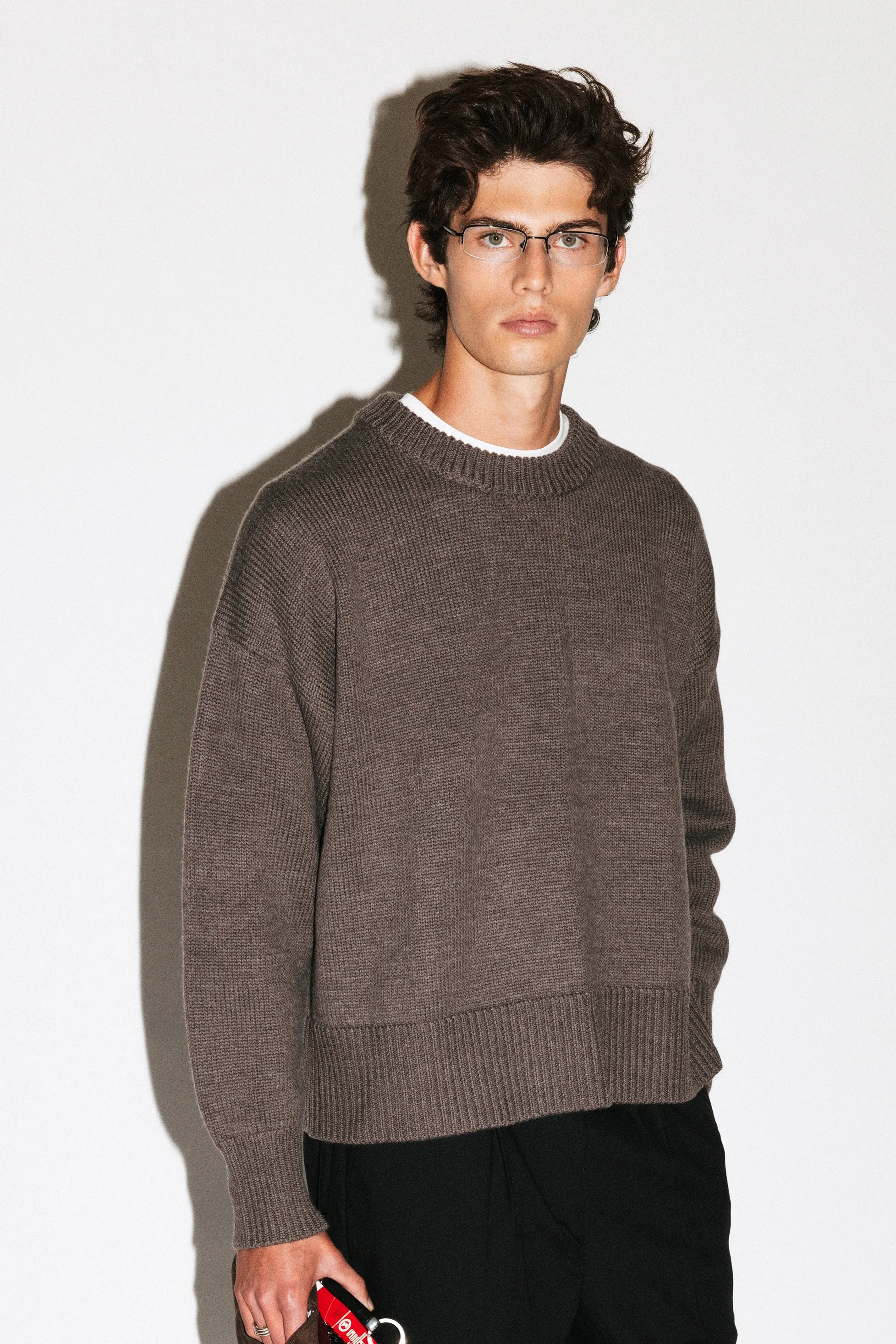 Palos Oversized Crew-Neck Sweater | Taupe Melange sold by California Arts product image thumbnail 2