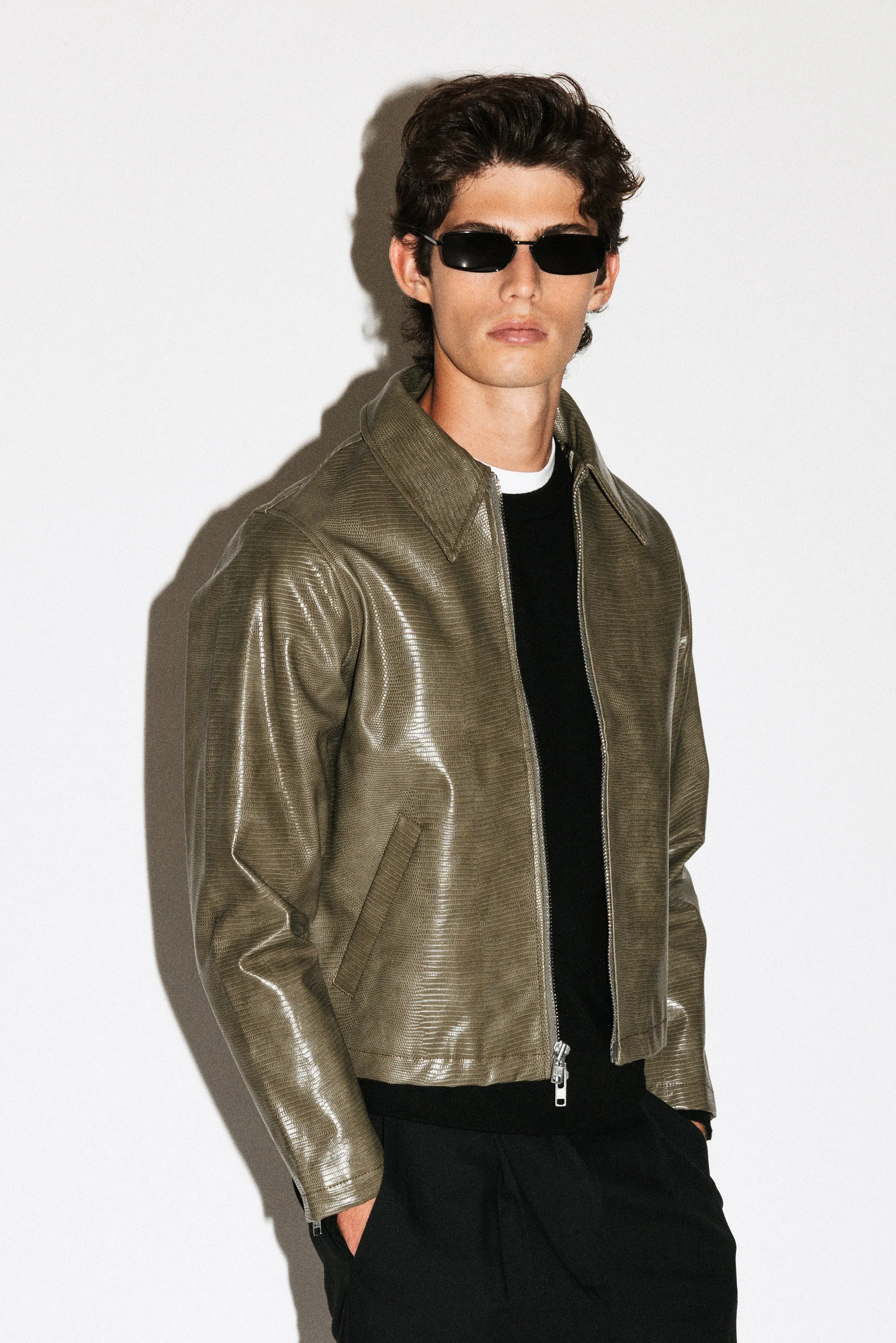 Fairfax Slim Lizard Blouson | Olive sold by California Arts product image thumbnail 2