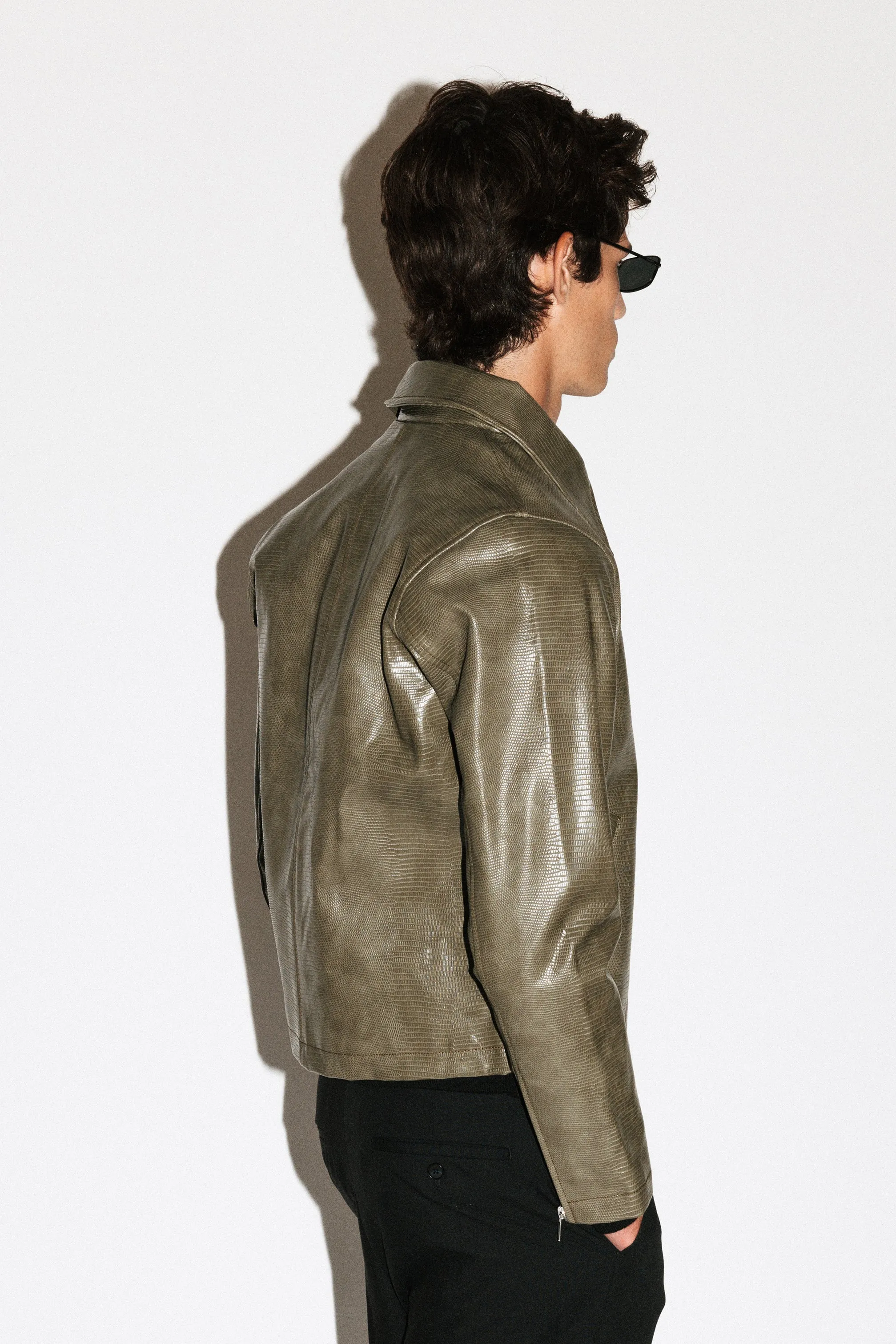 Fairfax Slim Lizard Blouson | Olive sold by California Arts product image thumbnail 3