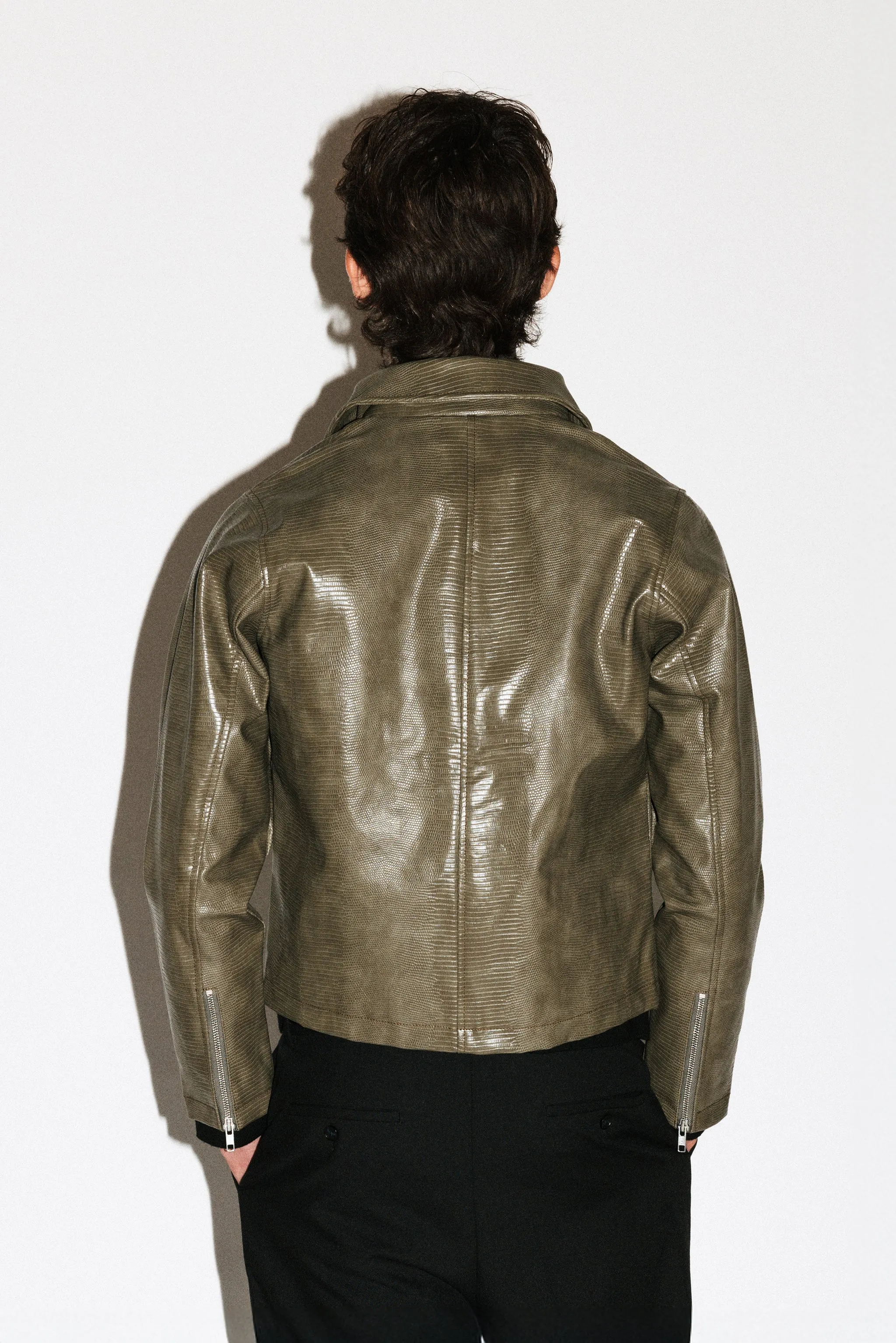Fairfax Slim Lizard Blouson | Olive sold by California Arts product image thumbnail 4