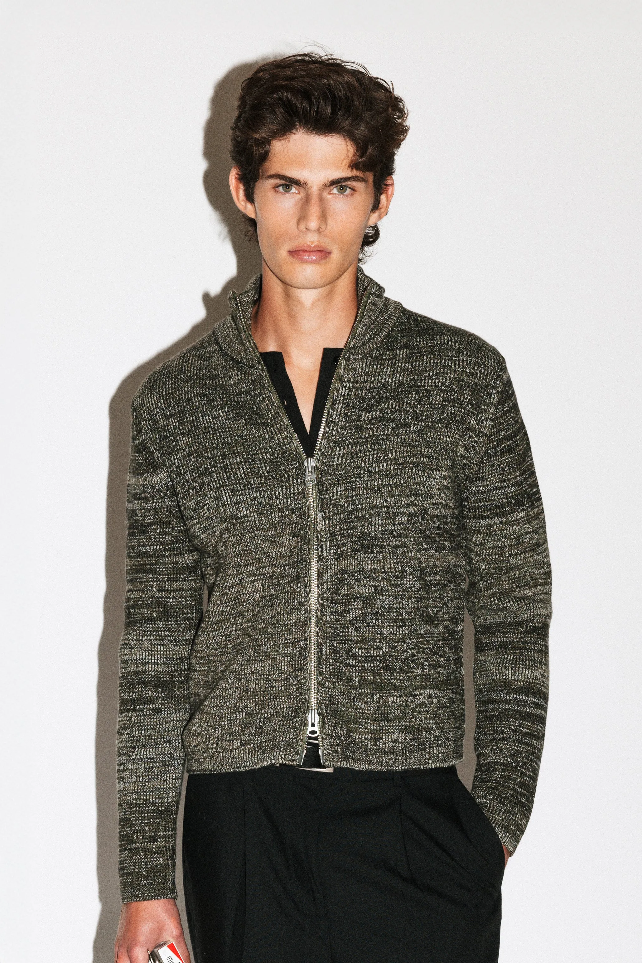 Silverado Slim Zip Cardigan | Moss sold by California Arts