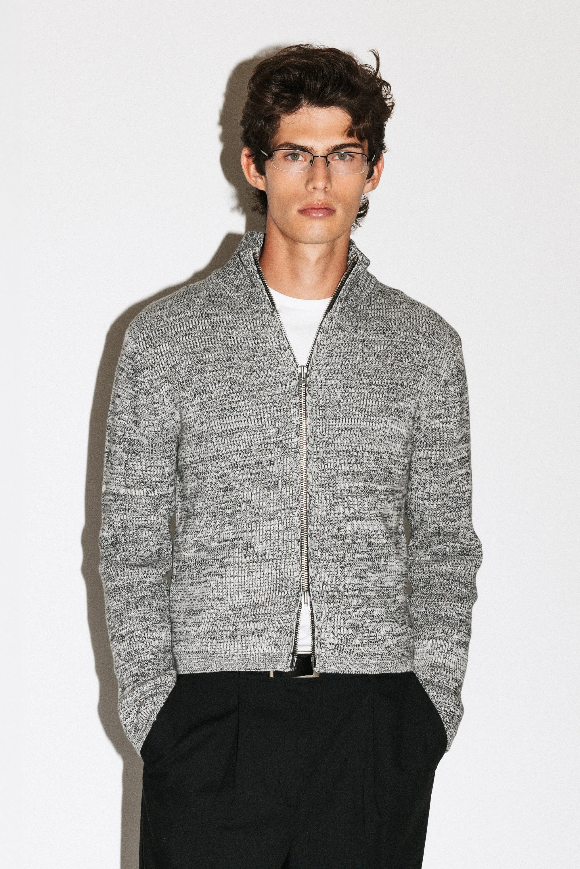 Silverado Slim Zip Cardigan | Salt & Pepper sold by California Arts
