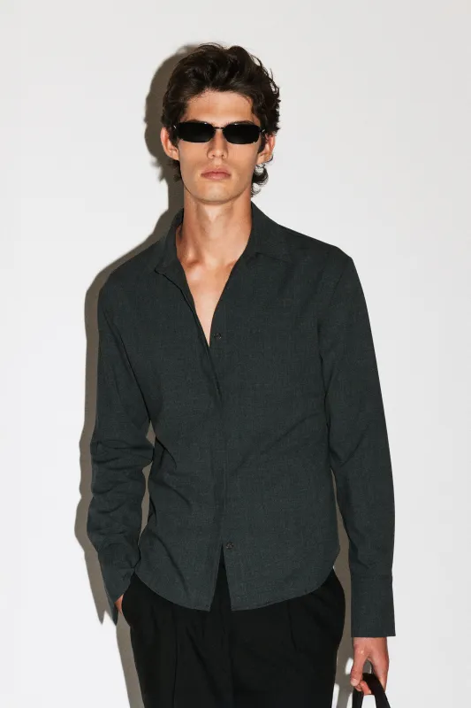 Glen Soft Wool Shirt  |  Charcoal sold by California Arts