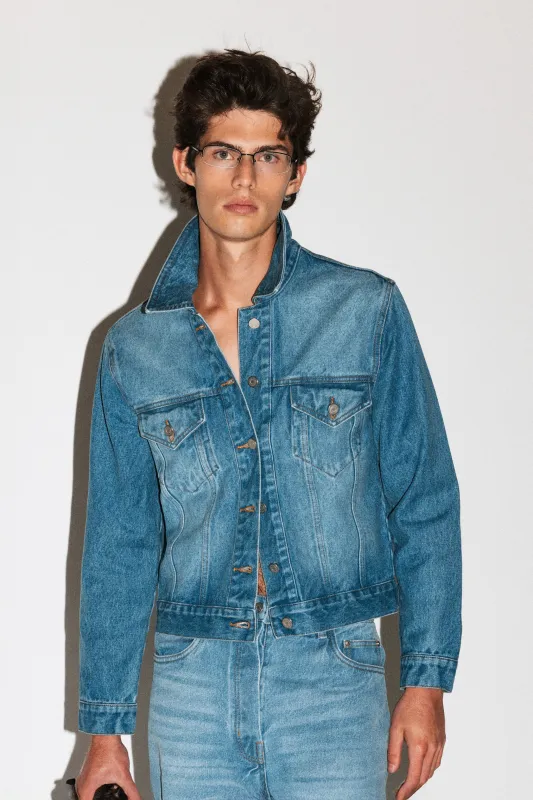 Runyon Fitted Western Denim Jacket  |  Vintage Blue sold by California Arts