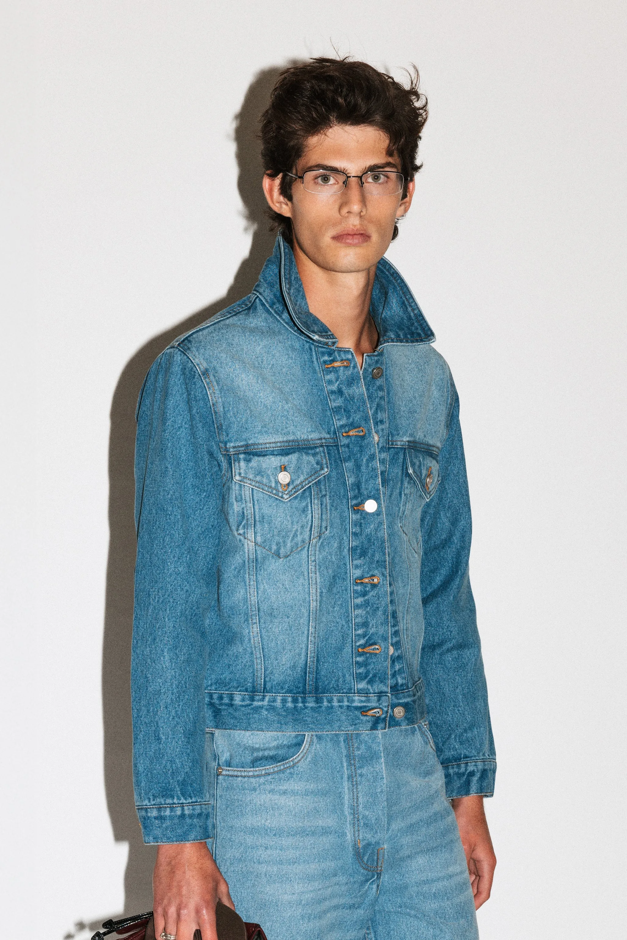 Runyon Fitted Western Denim Jacket | Vintage Blue sold by California Arts product image thumbnail 2