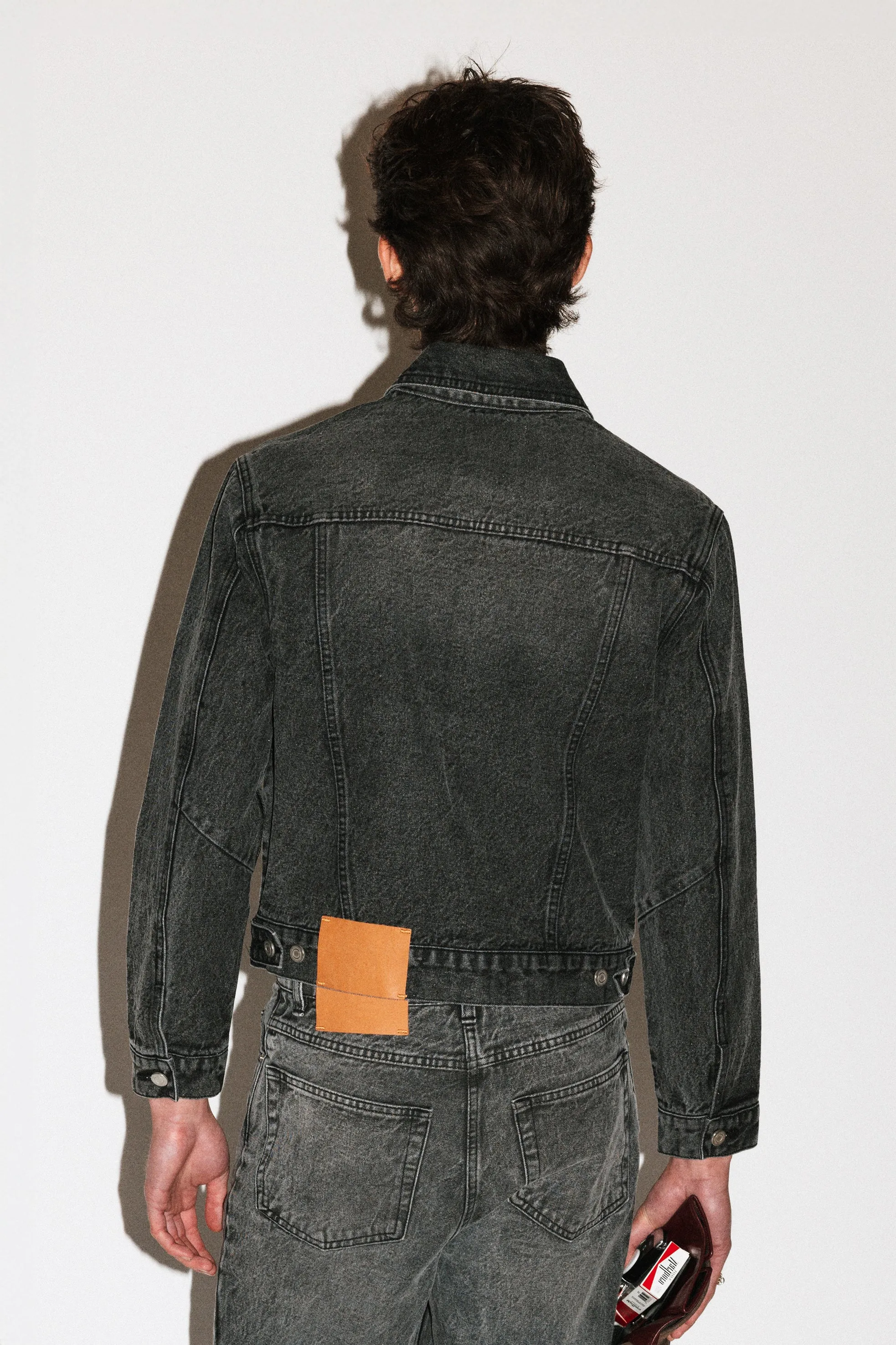 Runyon Fitted Western Denim Jacket | Grey Rinse sold by California Arts product image thumbnail 4