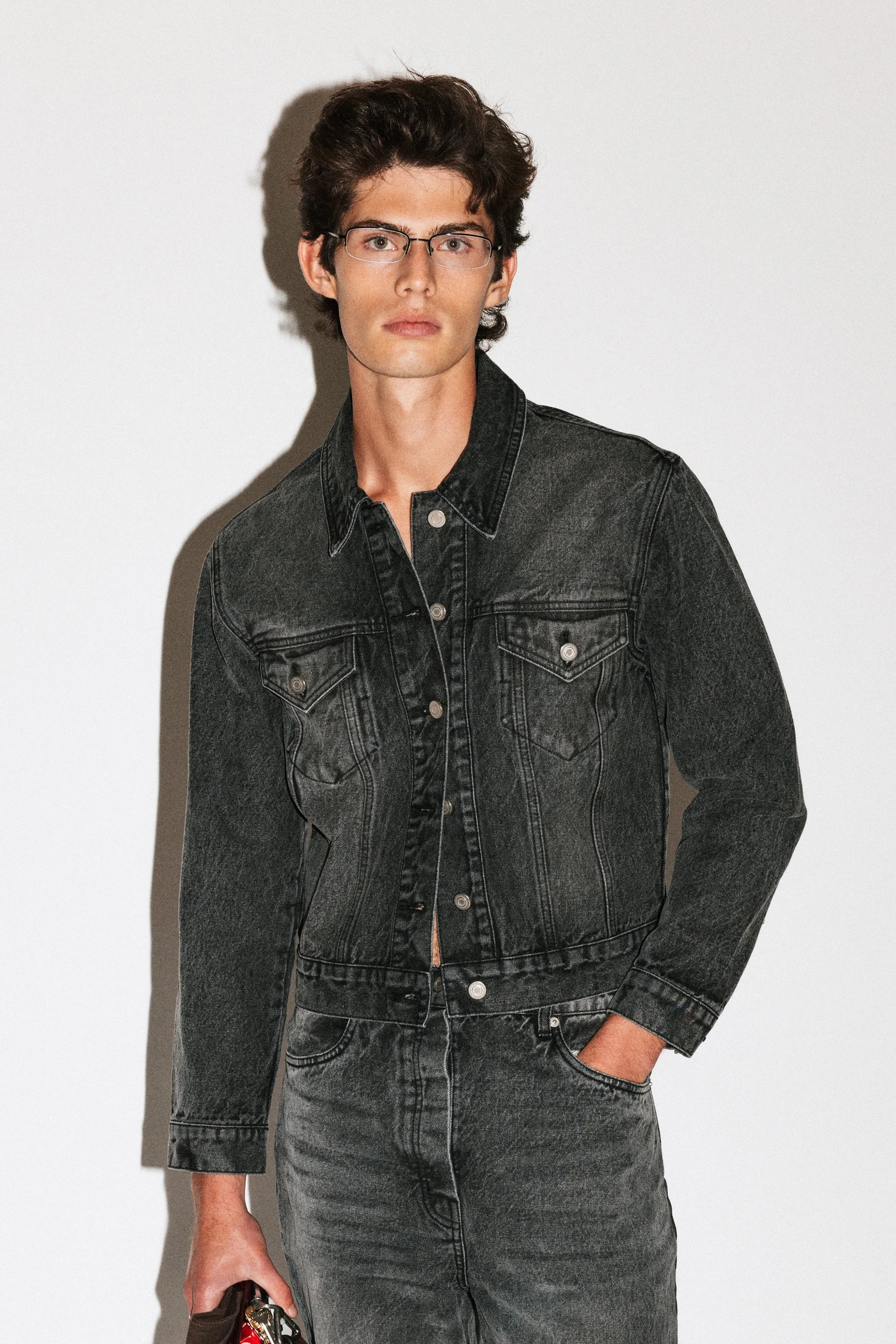 Runyon Fitted Western Denim Jacket | Grey Rinse sold by California Arts
