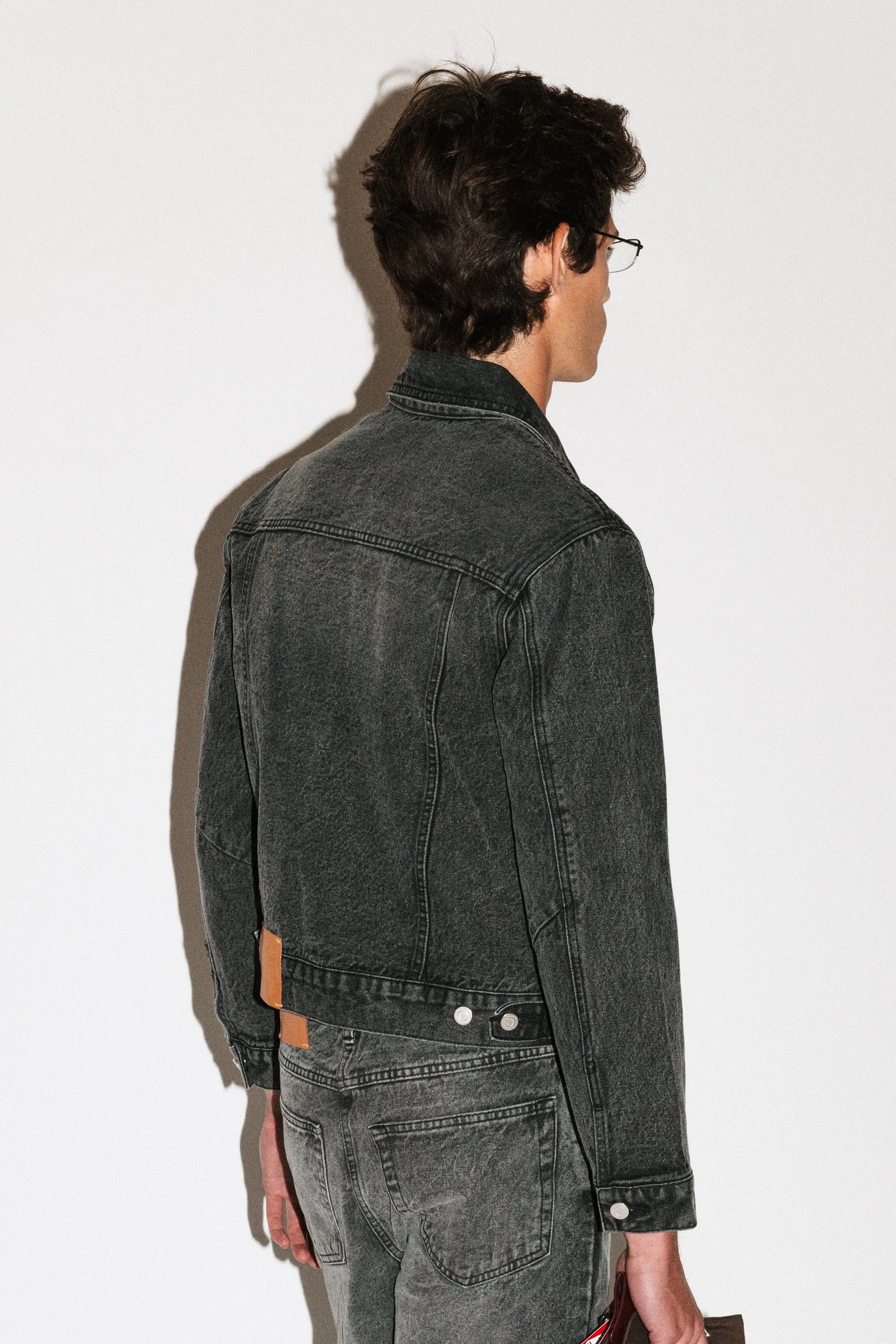 Runyon Fitted Western Denim Jacket | Grey Rinse sold by California Arts product image thumbnail 3
