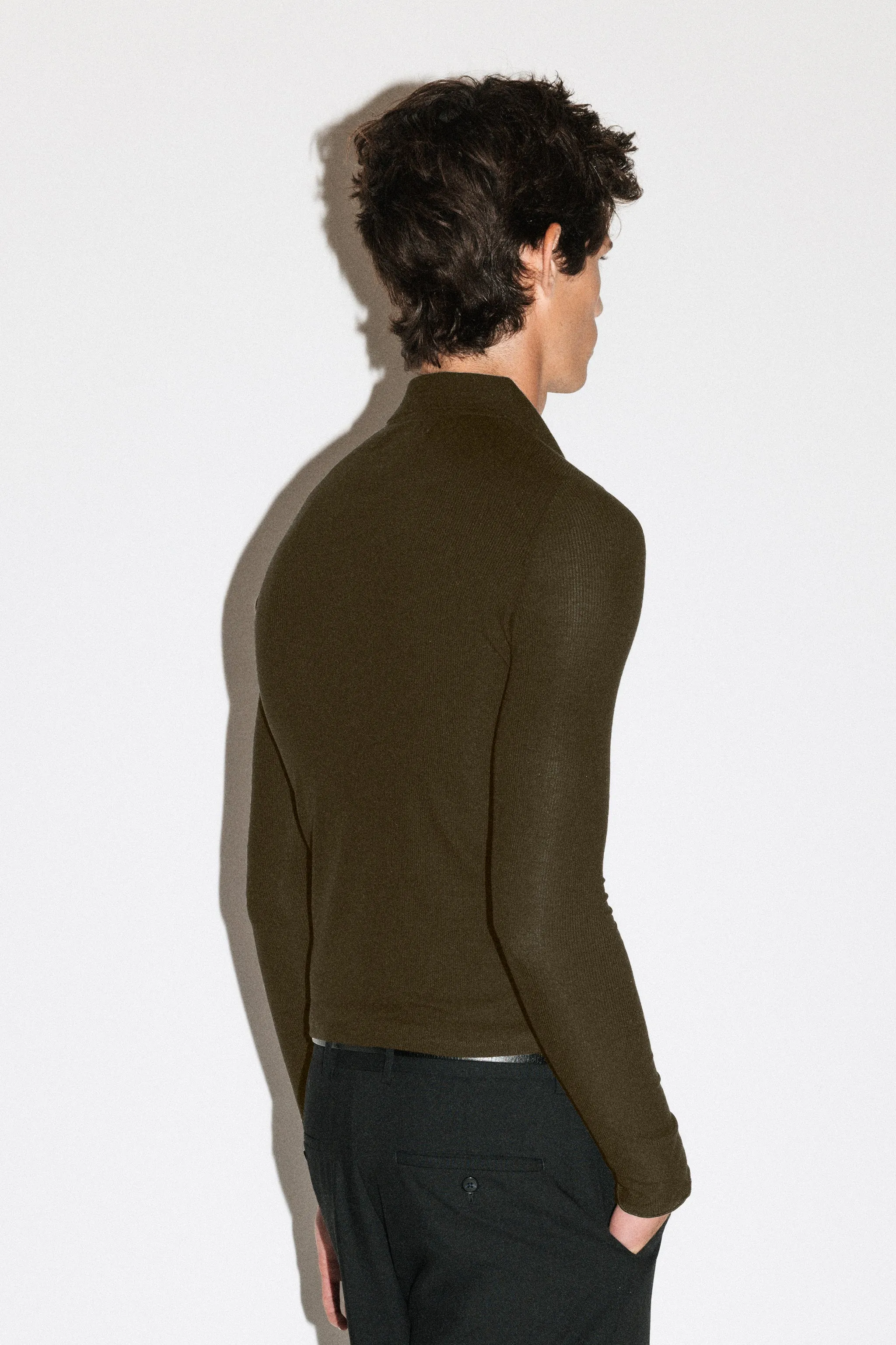 Willey Slim Silk Polo | Olive sold by California Arts product image thumbnail 3