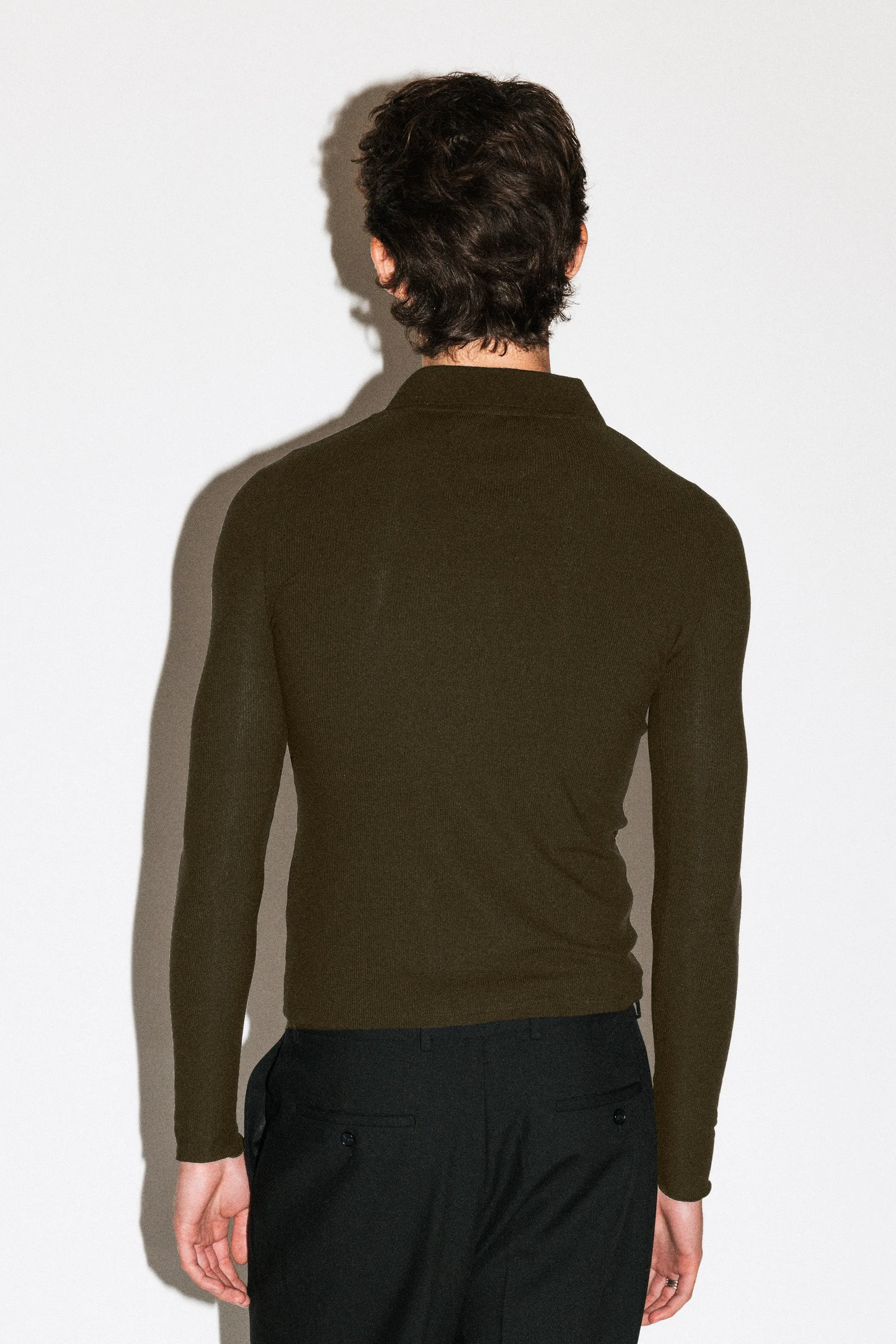 Willey Slim Silk Polo | Olive sold by California Arts product image thumbnail 4