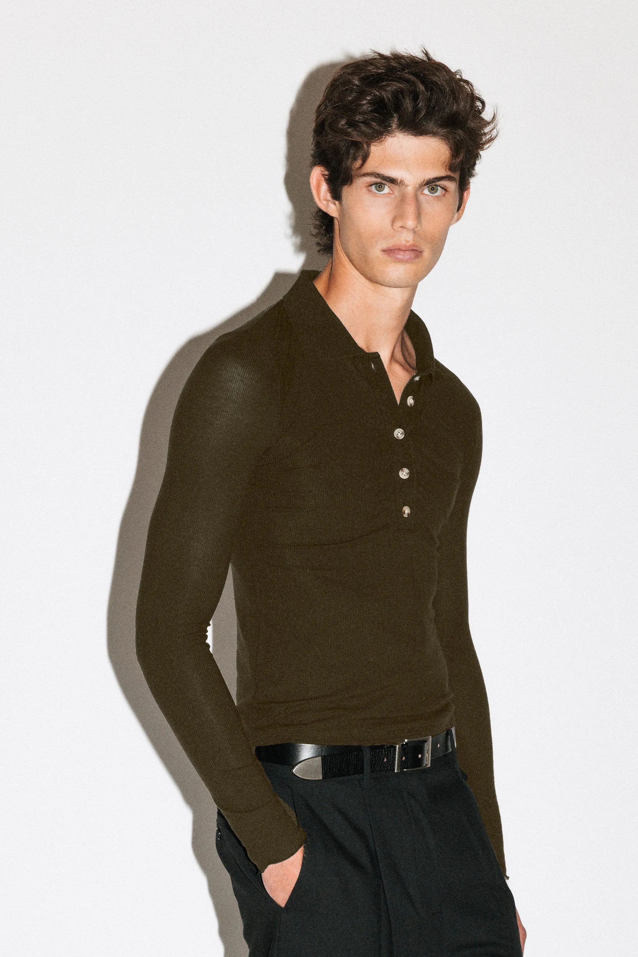 Willey Slim Silk Polo | Olive sold by California Arts product image thumbnail 2