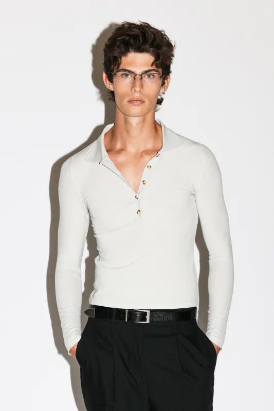 Willey Slim Silk Polo | Milk sold by California Arts