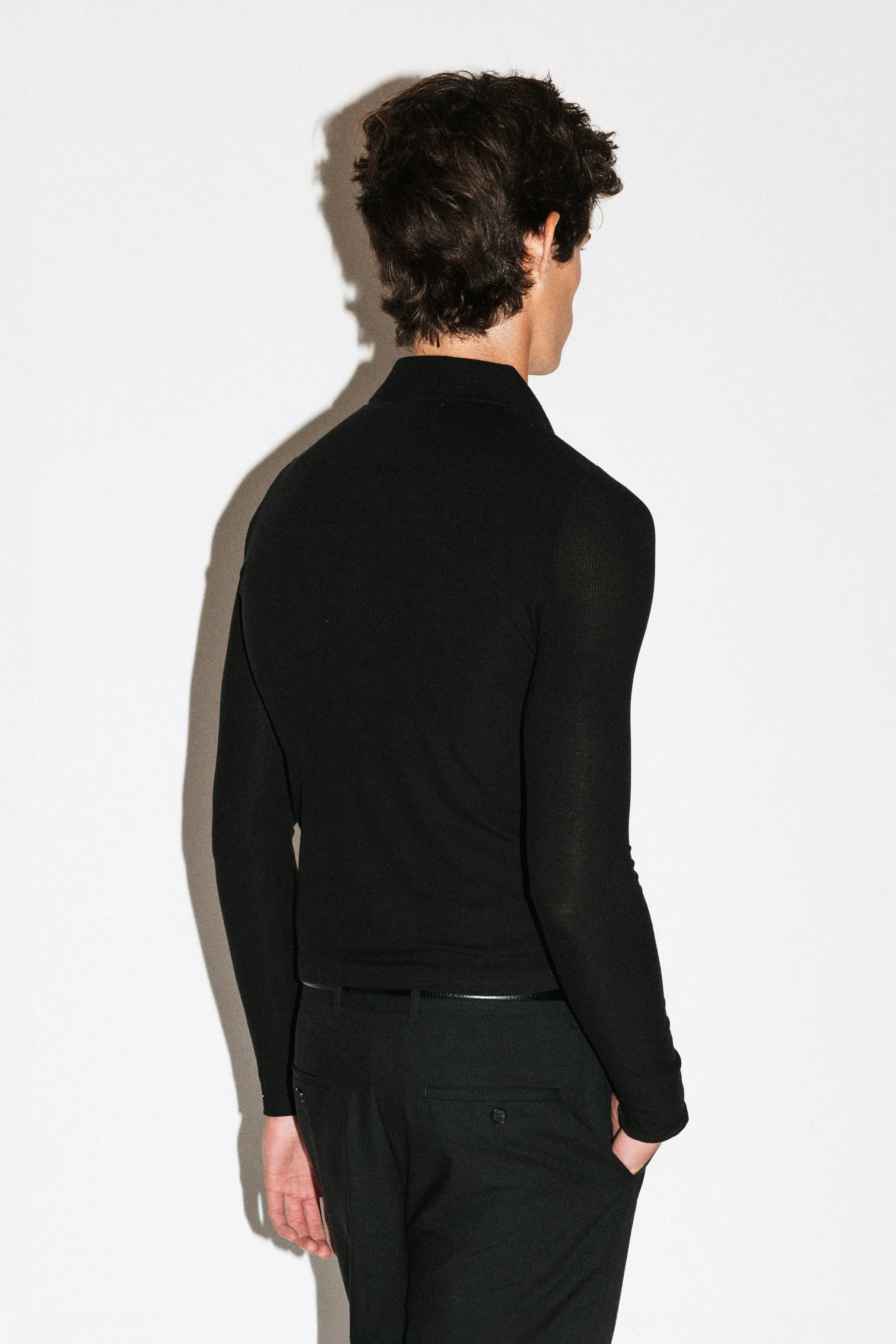 Willey Slim Silk Polo | Black sold by California Arts product image thumbnail 3