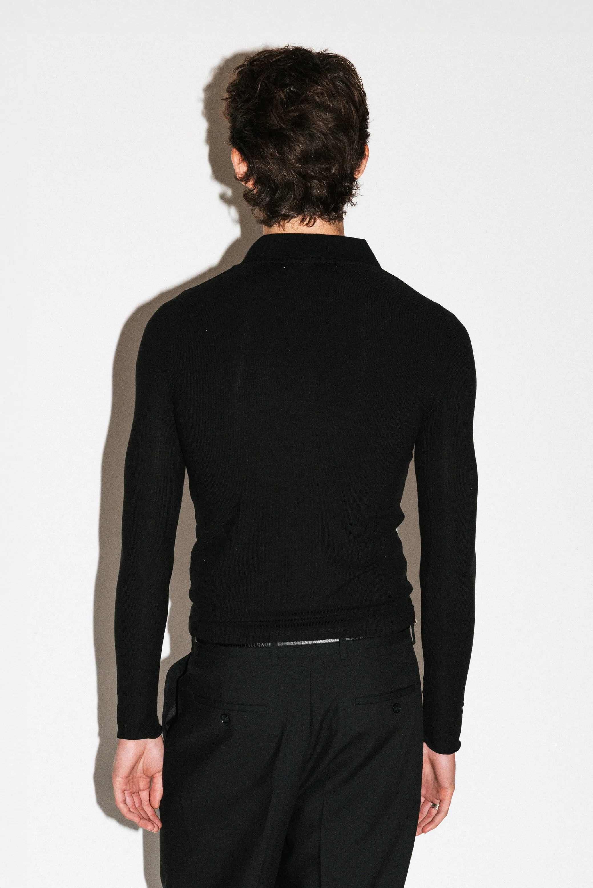 Willey Slim Silk Polo | Black sold by California Arts product image thumbnail 4