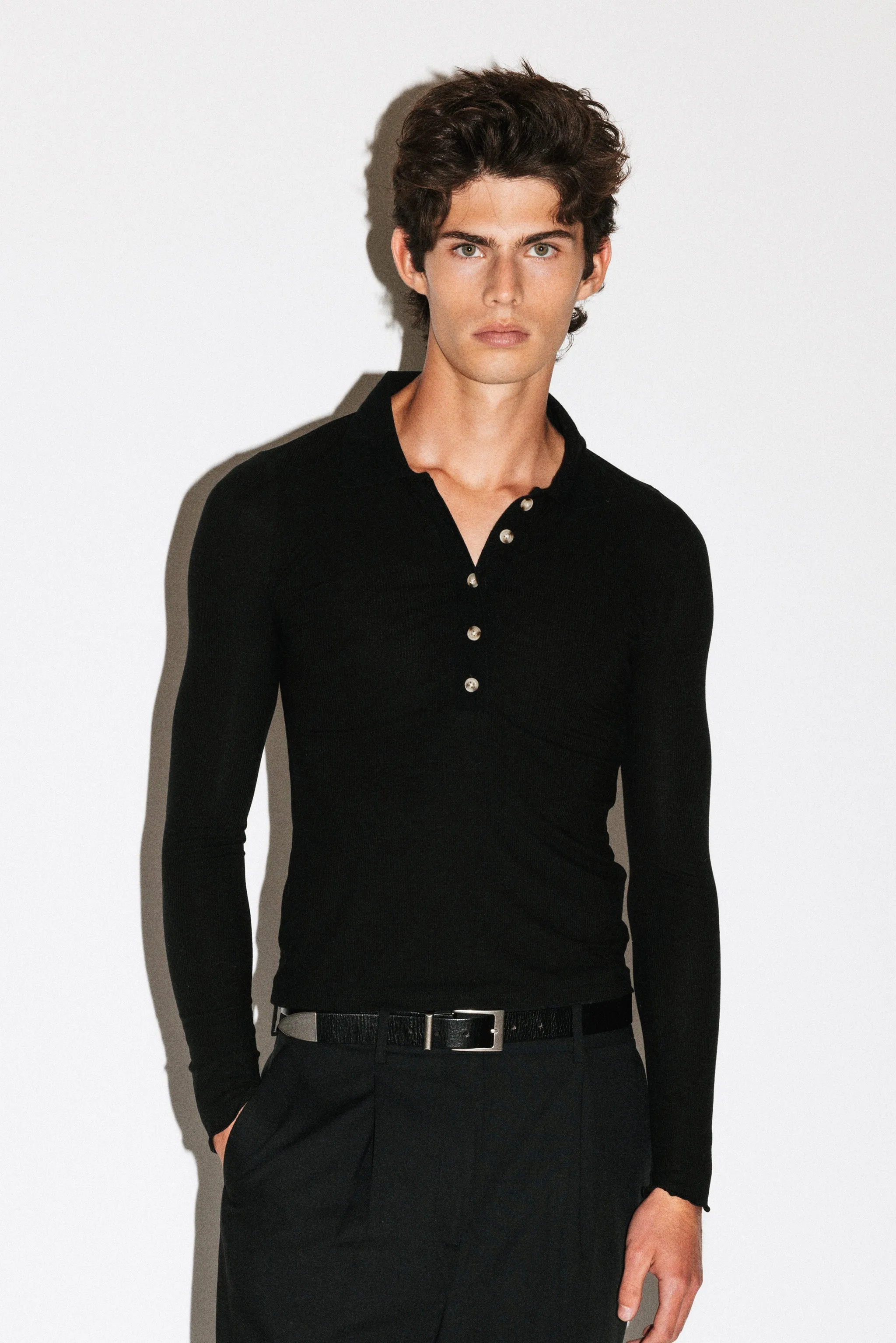 Willey Slim Silk Polo | Black sold by California Arts
