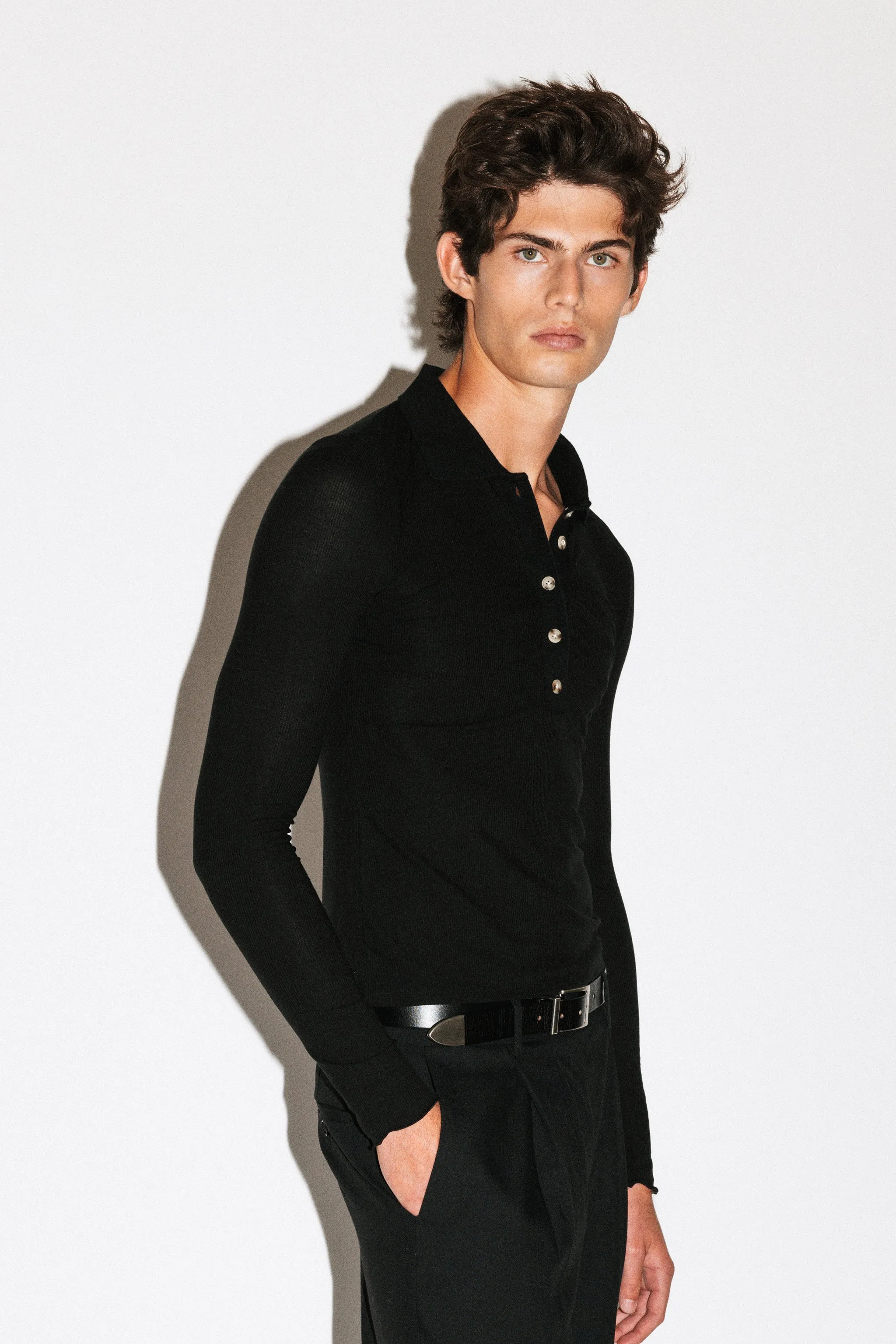 Willey Slim Silk Polo | Black sold by California Arts product image thumbnail 2